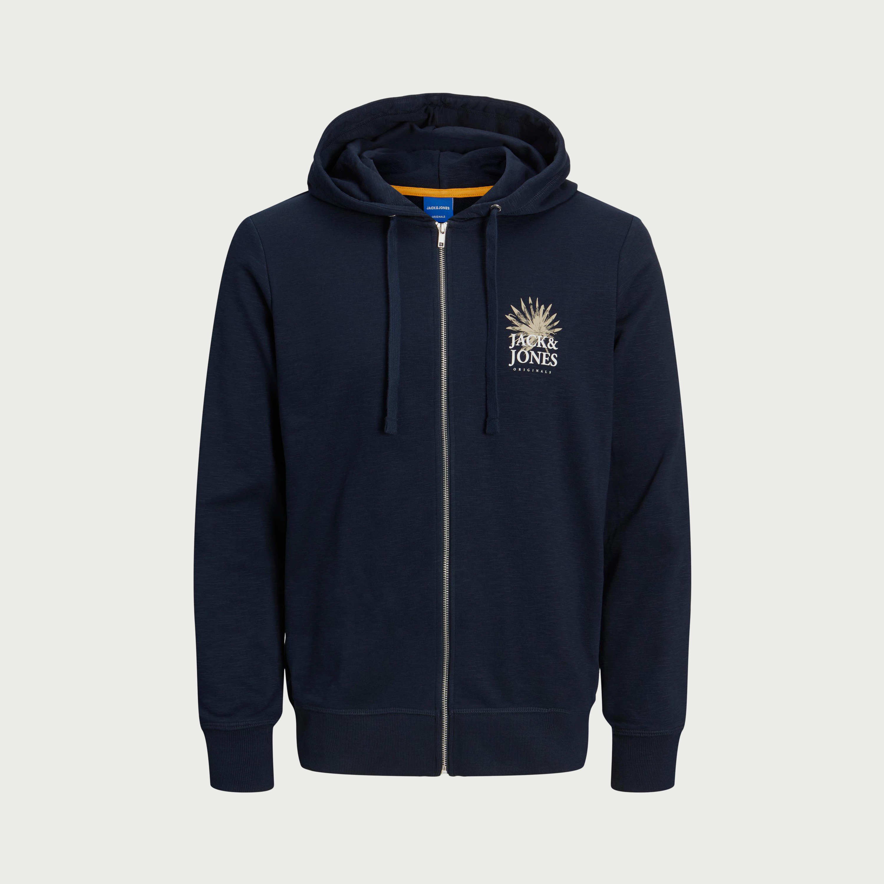 هودي ذو بلس سايز من جاك آند جونز بمطبوع بأكمام طويلة مع إغلاق بسحاب-men-winterwear-hoodiesandsweatshirts-image-1