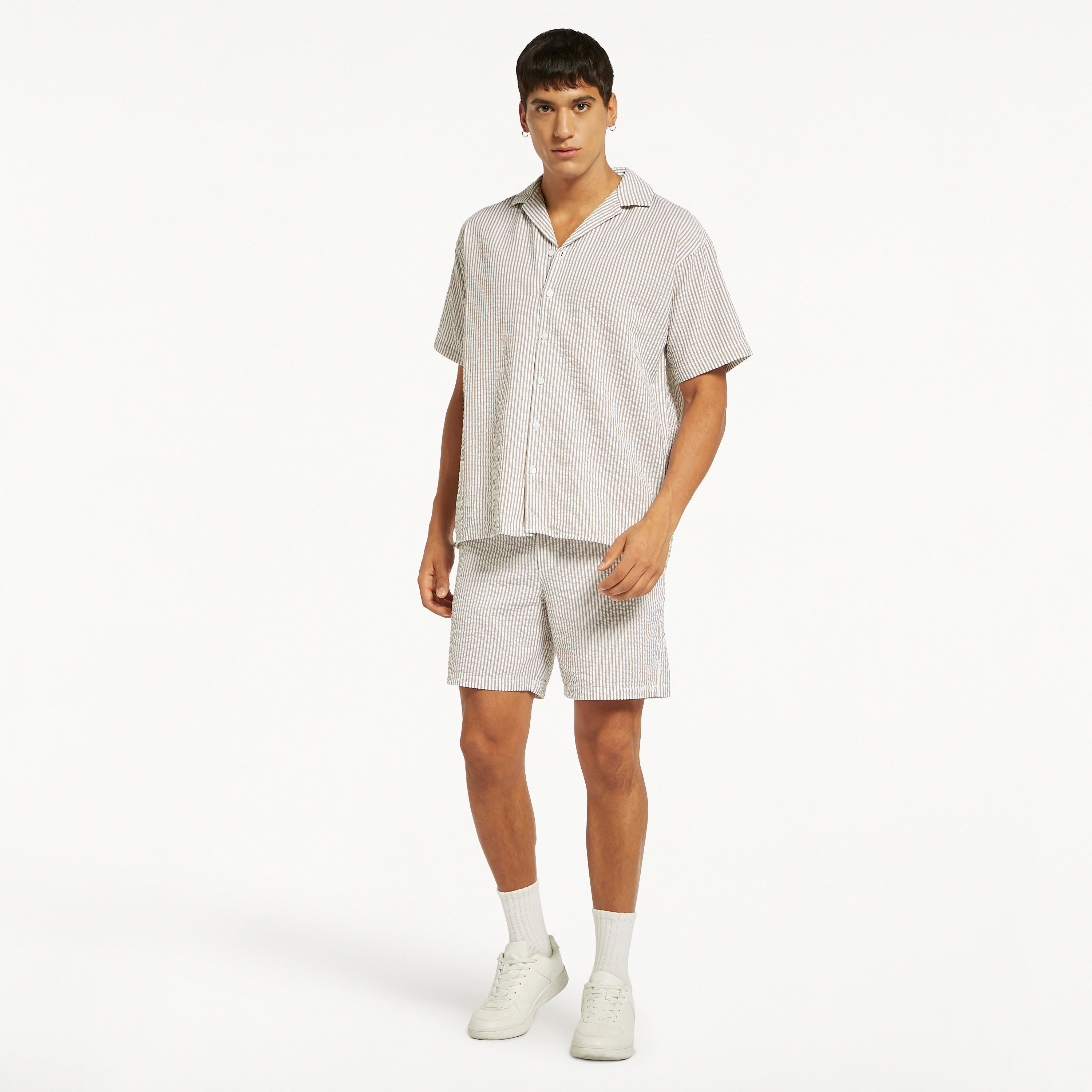 Jack & Jones Striped Mid-Rise Drawstring Shorts-men-clothing-swimandbeach-shorts-image-1