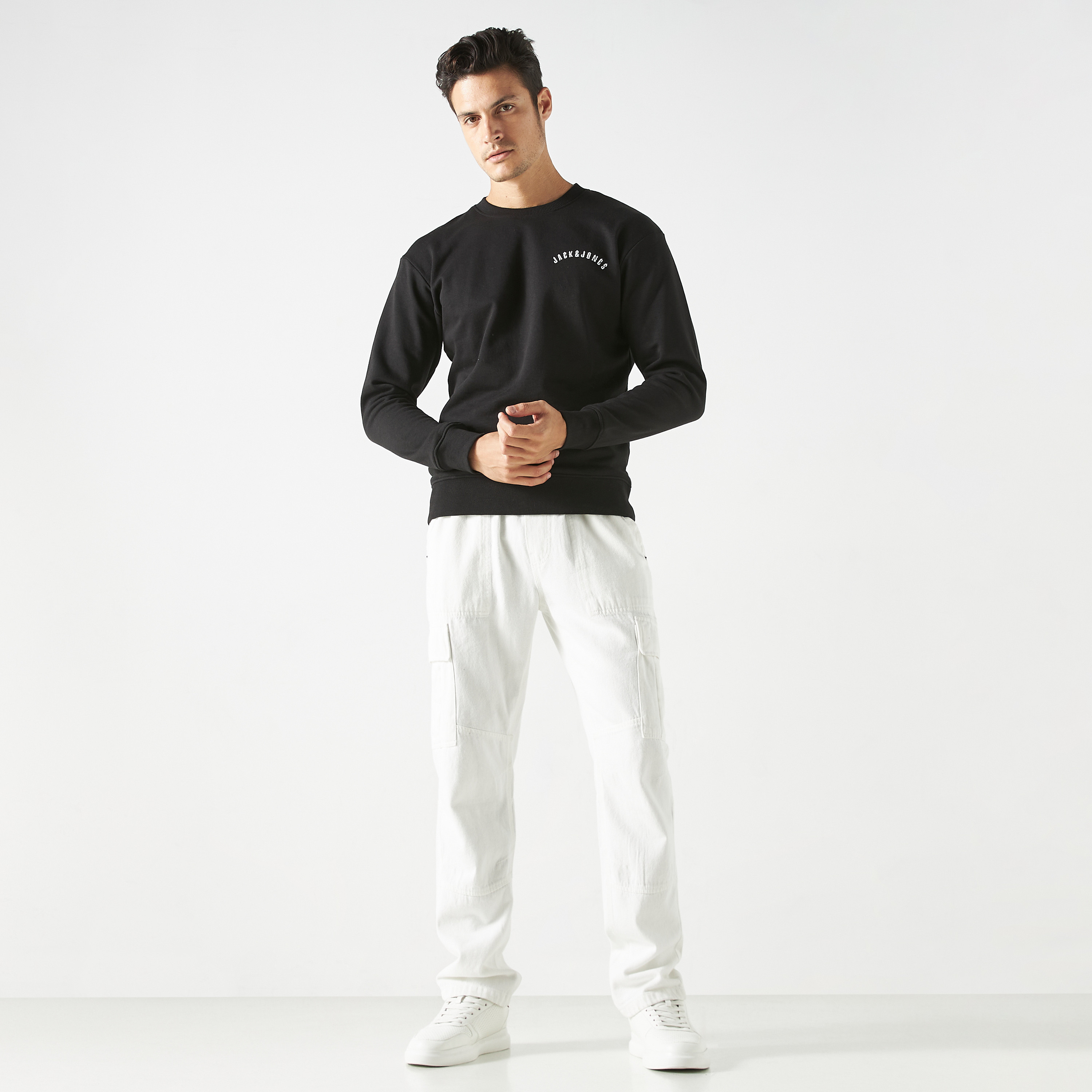 Jack & Jones Knitted Crew Neck Long Sleeves Sweatshirt-men-winterwear-hoodiesandsweatshirts-image-2