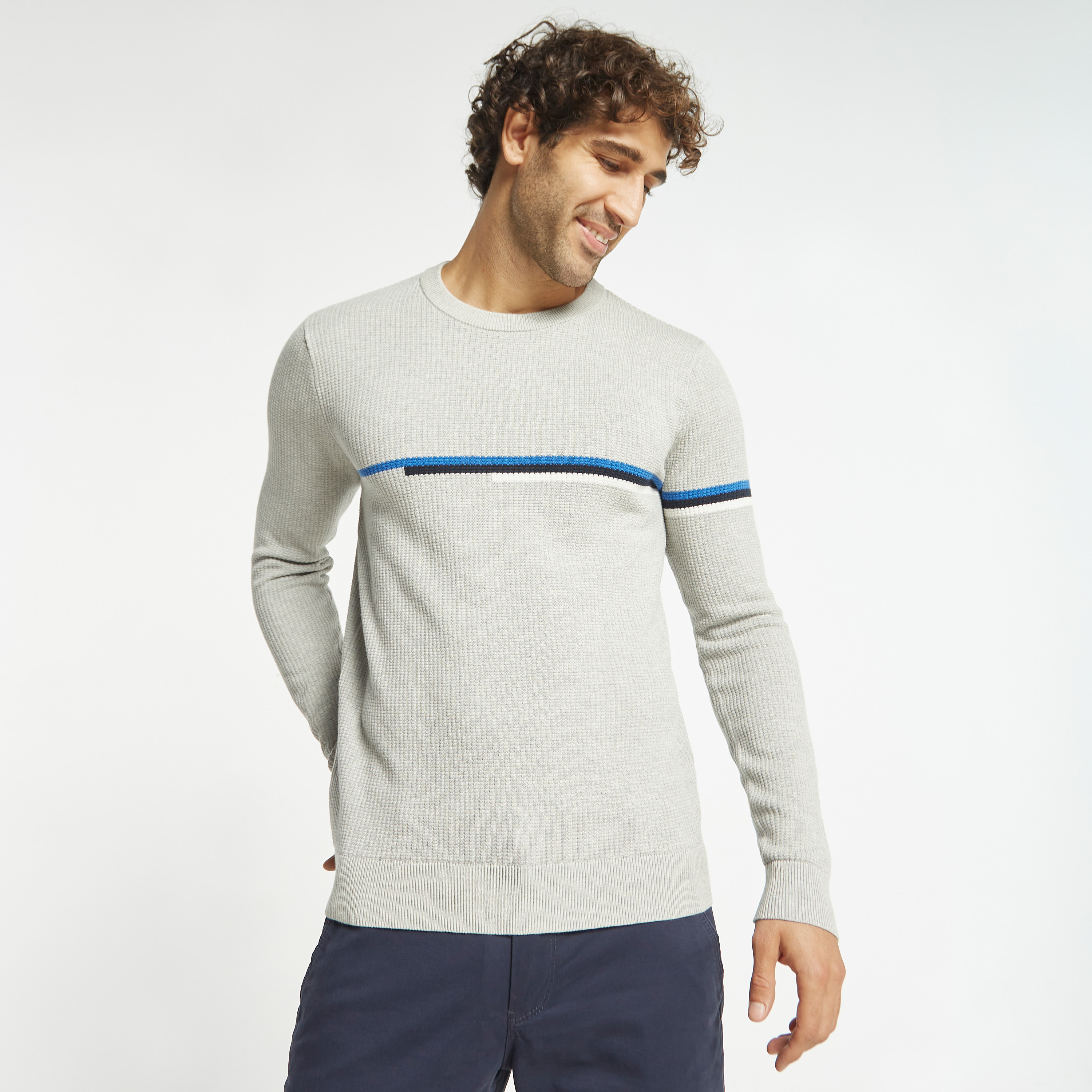  بلوفر مزخرف من جاك آند جونز بأكمام طويلة وياقة مستديرة-men-clothing-sweatersandpullovers-image-1