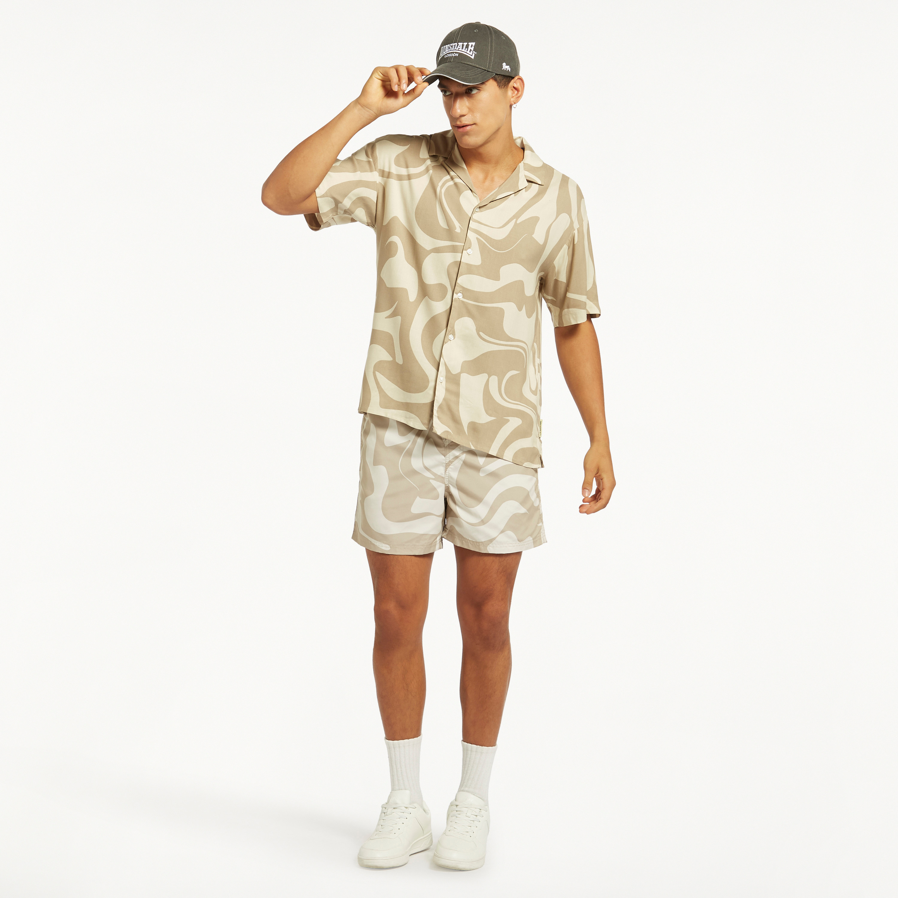 Jack & Jones Printed Mid-Rise Drawstring Shorts-men-clothing-swimandbeach-shorts-image-1