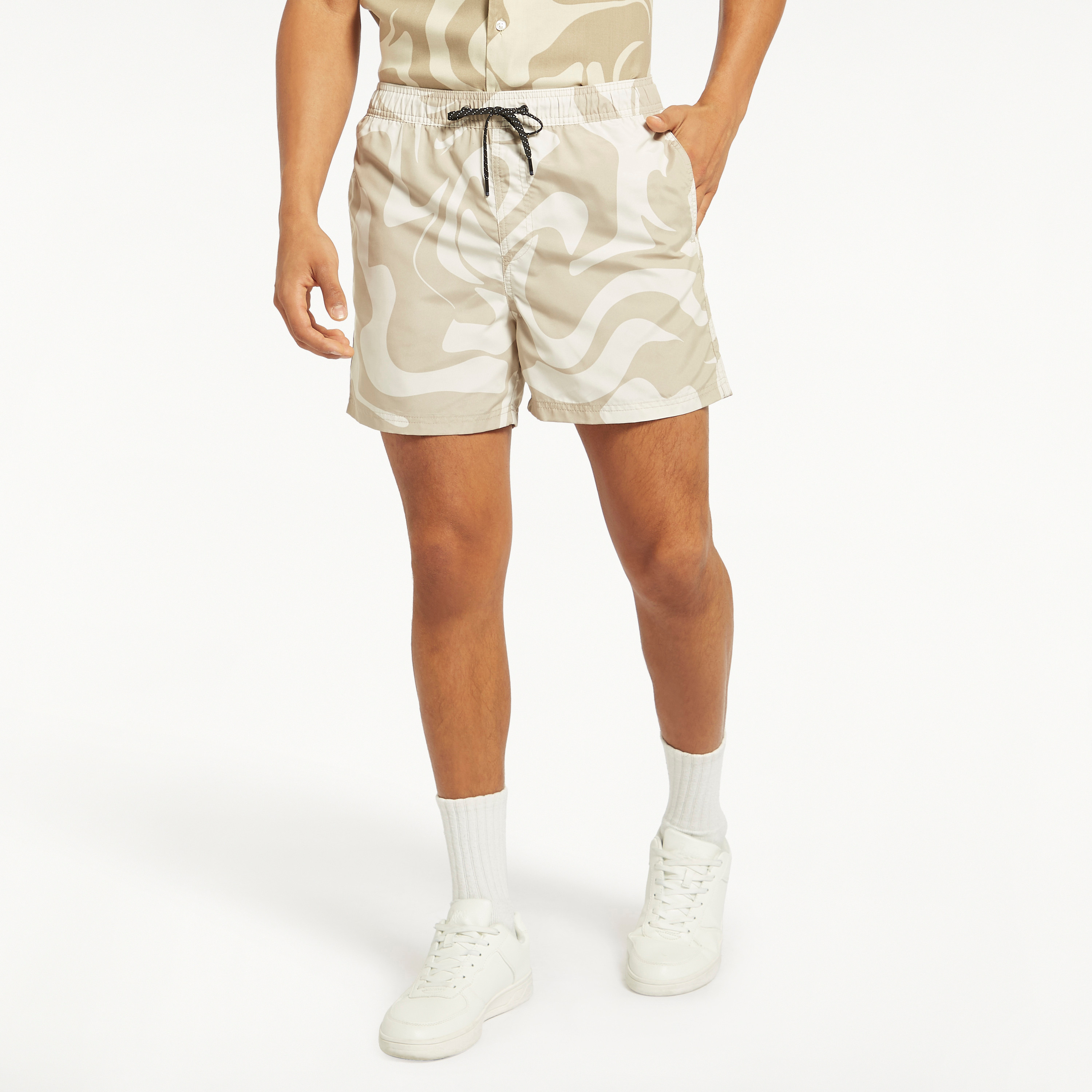 Jack & Jones Printed Mid-Rise Drawstring Shorts-men-clothing-swimandbeach-shorts-image-2