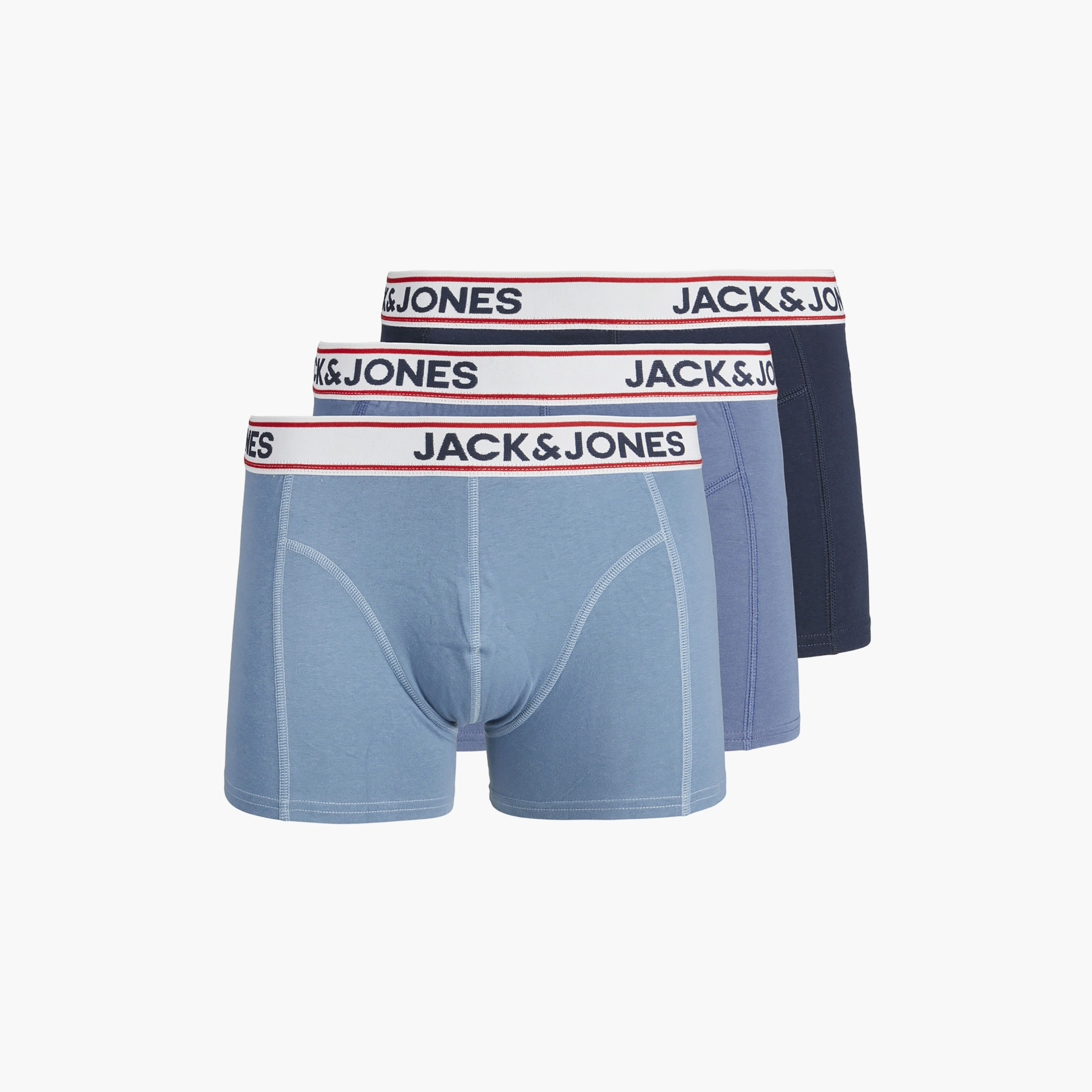 مجموعة مكونة من 3 سراويل سادة مع حزام خصر بطبعة الشعار من جاك آند جونز-men-clothing-innerwear-underwear-image-1