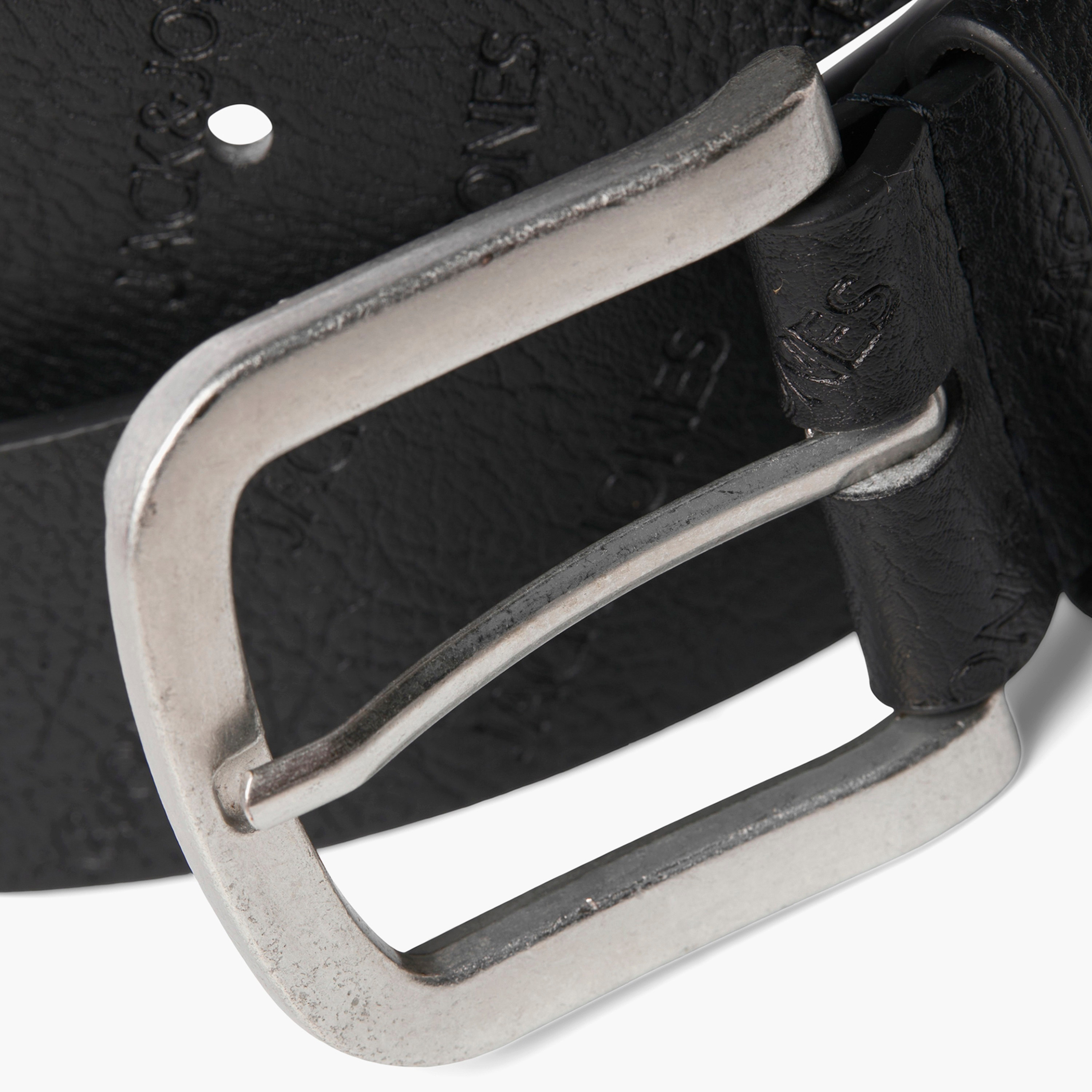 Jack & Jones Logo Embossed Belt with Pink Buckle-men-beltsandwallets-belts-image-4