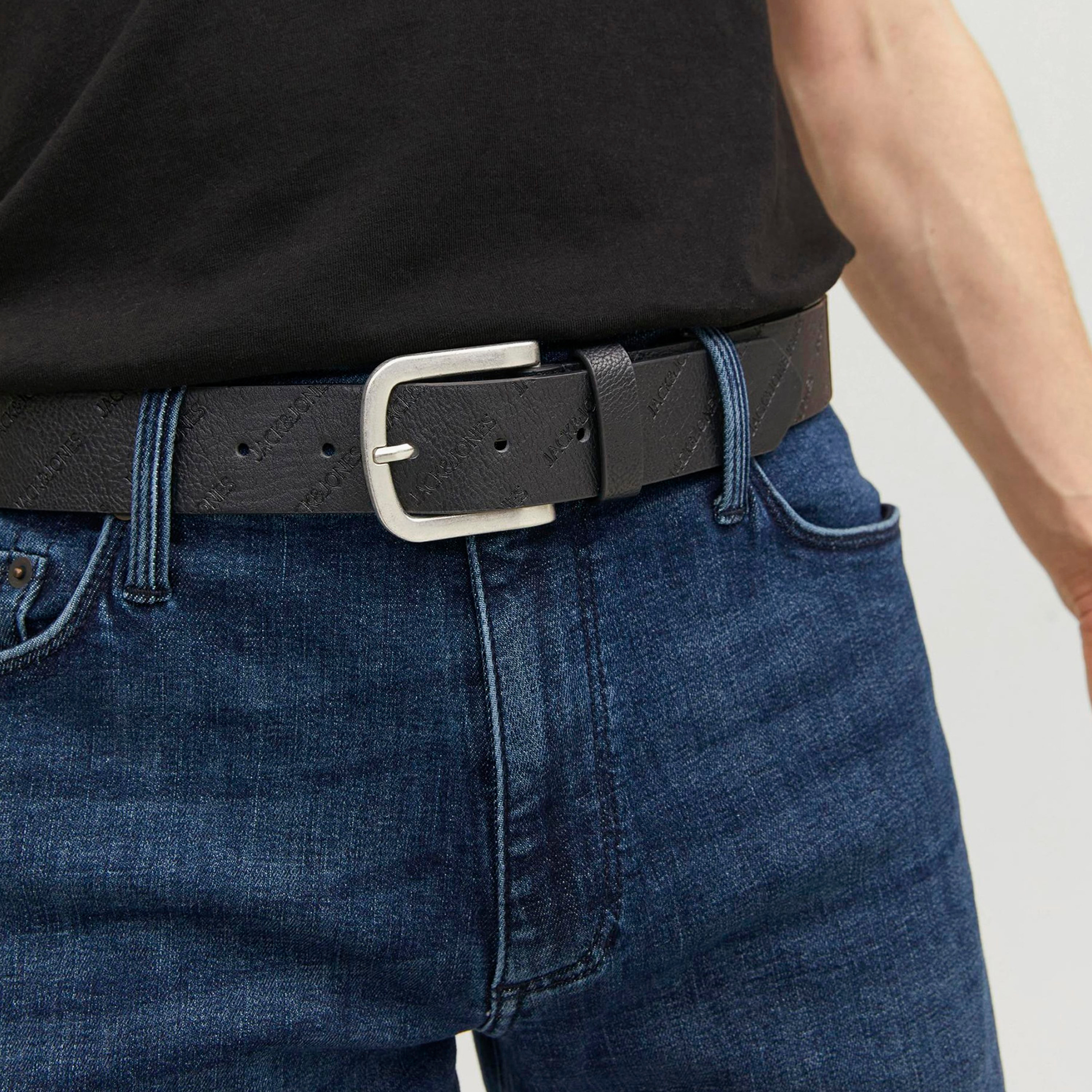 Jack & Jones Logo Embossed Belt with Pink Buckle-men-beltsandwallets-belts-image-5