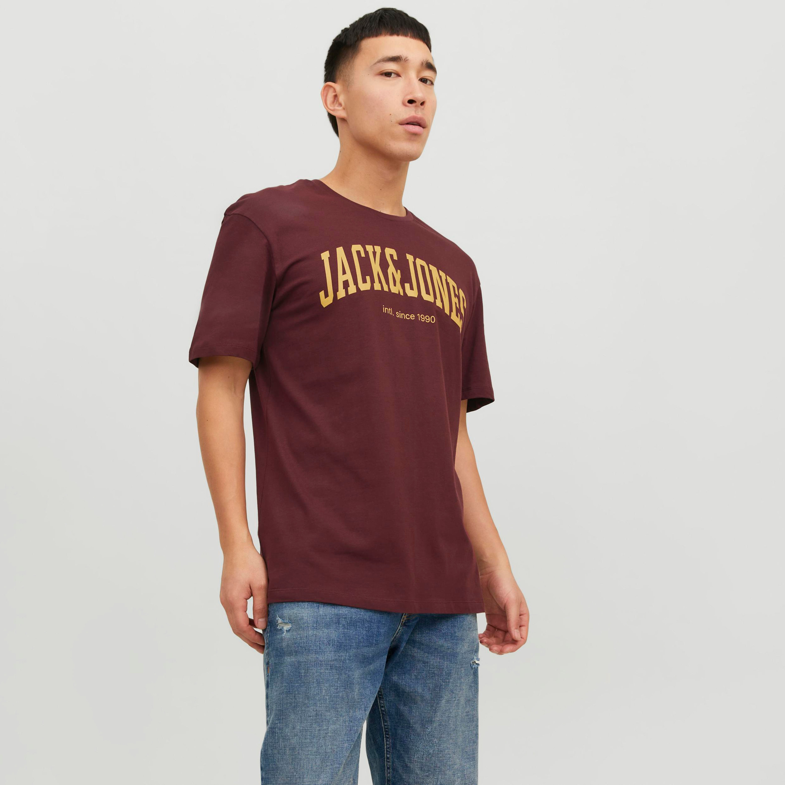 تيشيرت بأكمام قصيرة وياقة دائرية وشعار من جاك آند جونز-men-clothing-tshirtsandpolos-tshirts-image-9