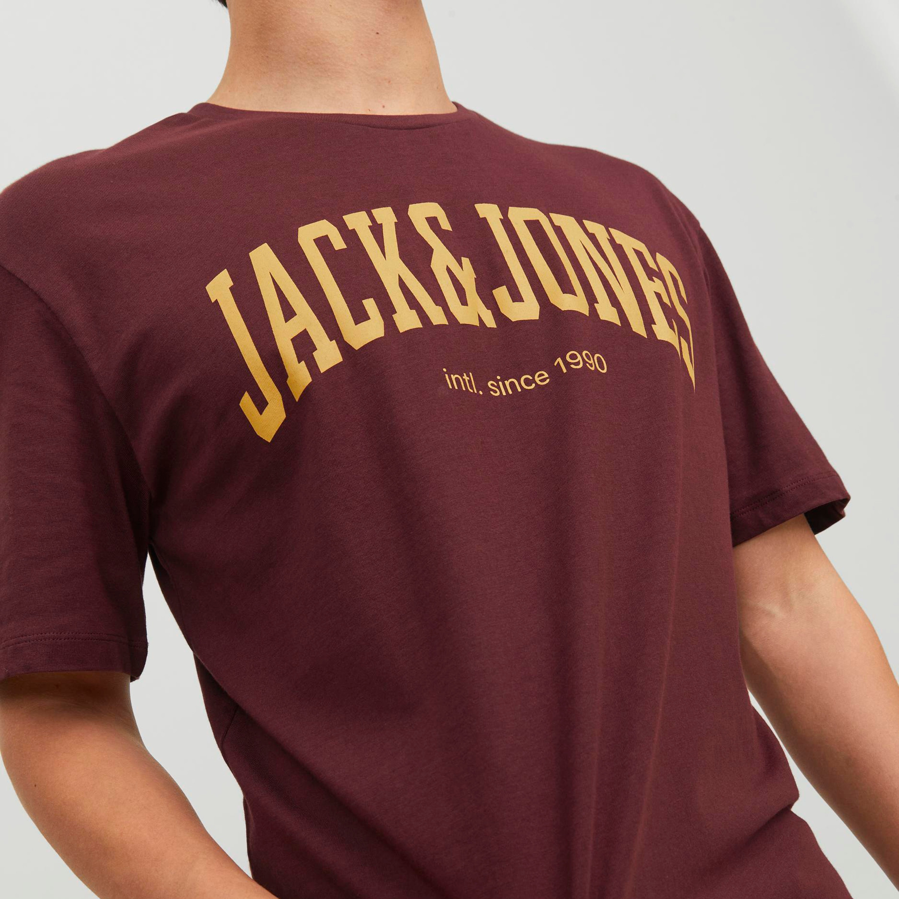 تيشيرت بأكمام قصيرة وياقة دائرية وشعار من جاك آند جونز-men-clothing-tshirtsandpolos-tshirts-image-11