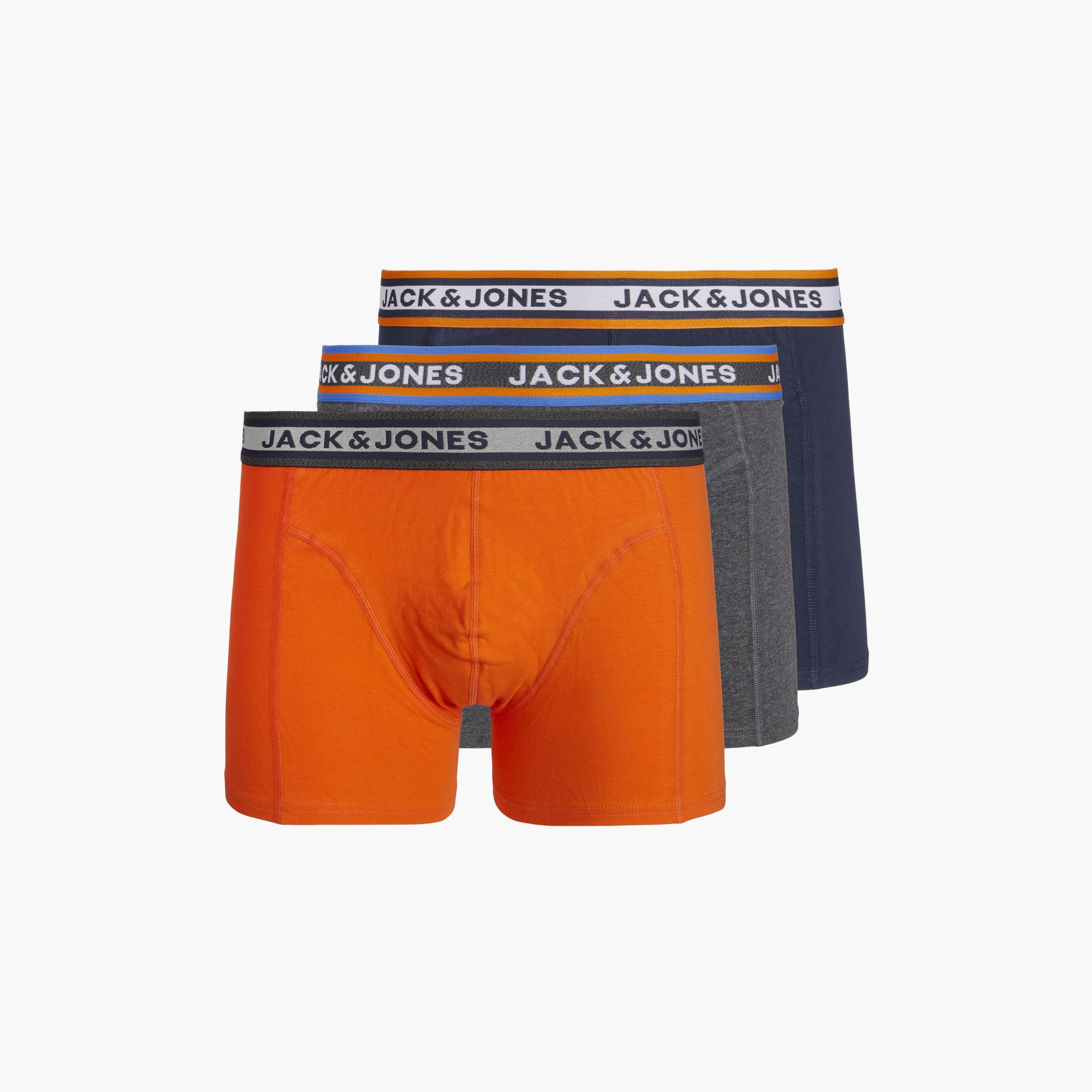 مجموعة مكونة من 3 سراويل سادة مع حزام خصر بطبعة الشعار من جاك آند جونز-men-clothing-innerwear-underwear-image-1