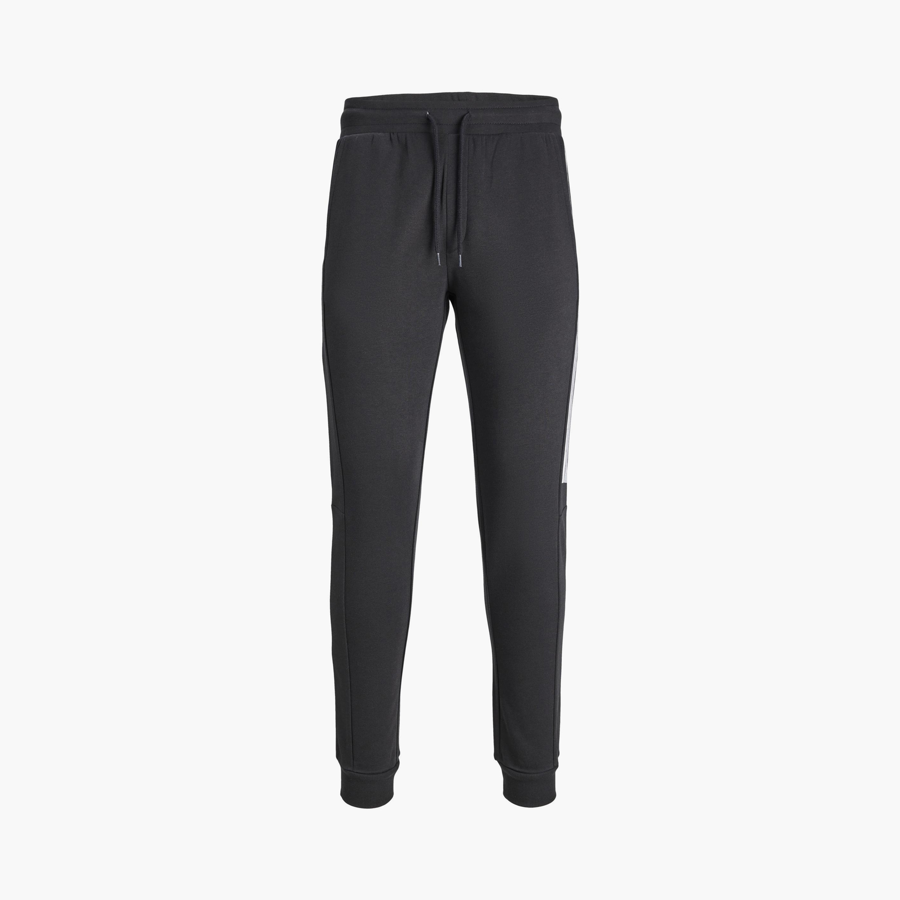 Jack & Jones Plain Mid-Rise Drawstring Joggers-men-clothing-bottoms-joggers-image-1