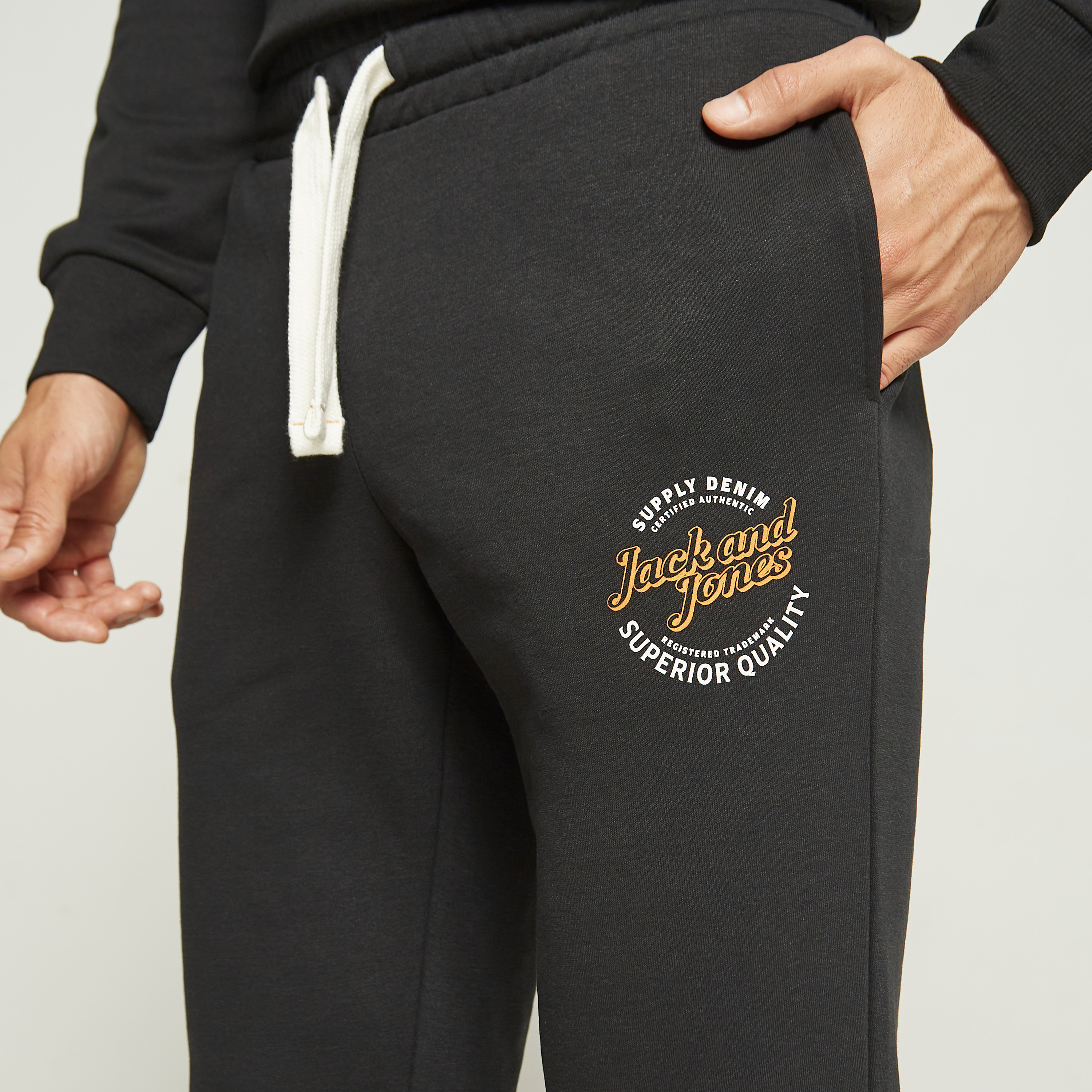 Jack & Jones Logo Mid-Rise Drawstring Joggers-men-clothing-bottoms-joggers-image-4