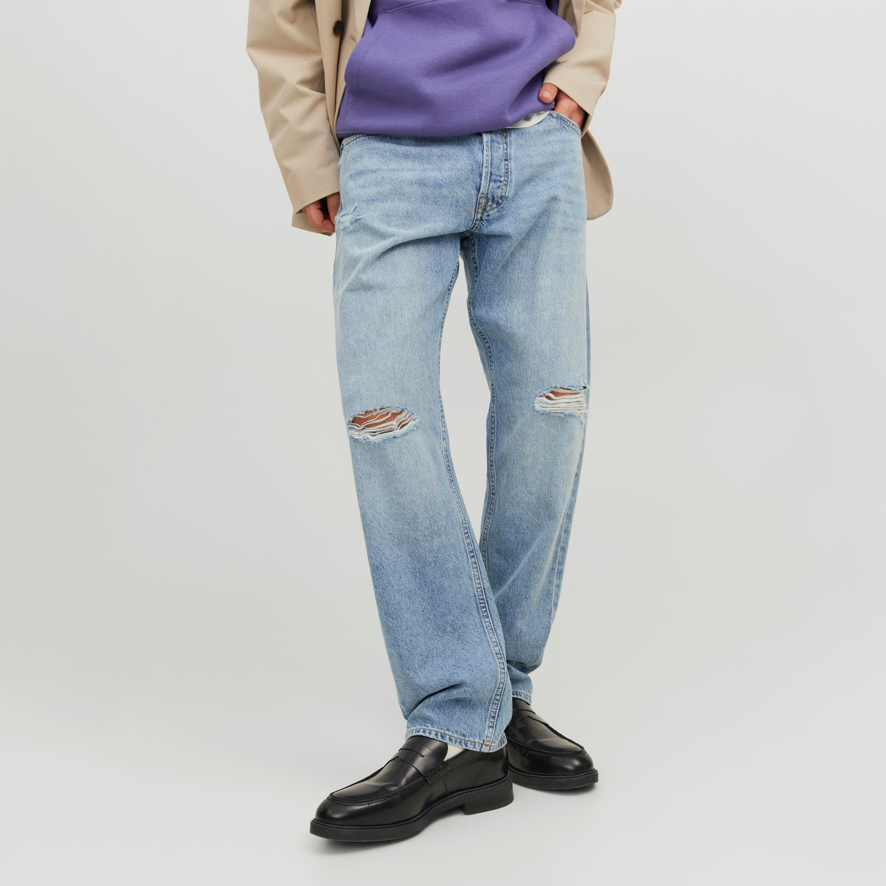 Jack & Jones Blue Relaxed Fit High-Rise Jeans with Slash Knee Detail-CP_BESTPRICE_EXCLUSION-image-1