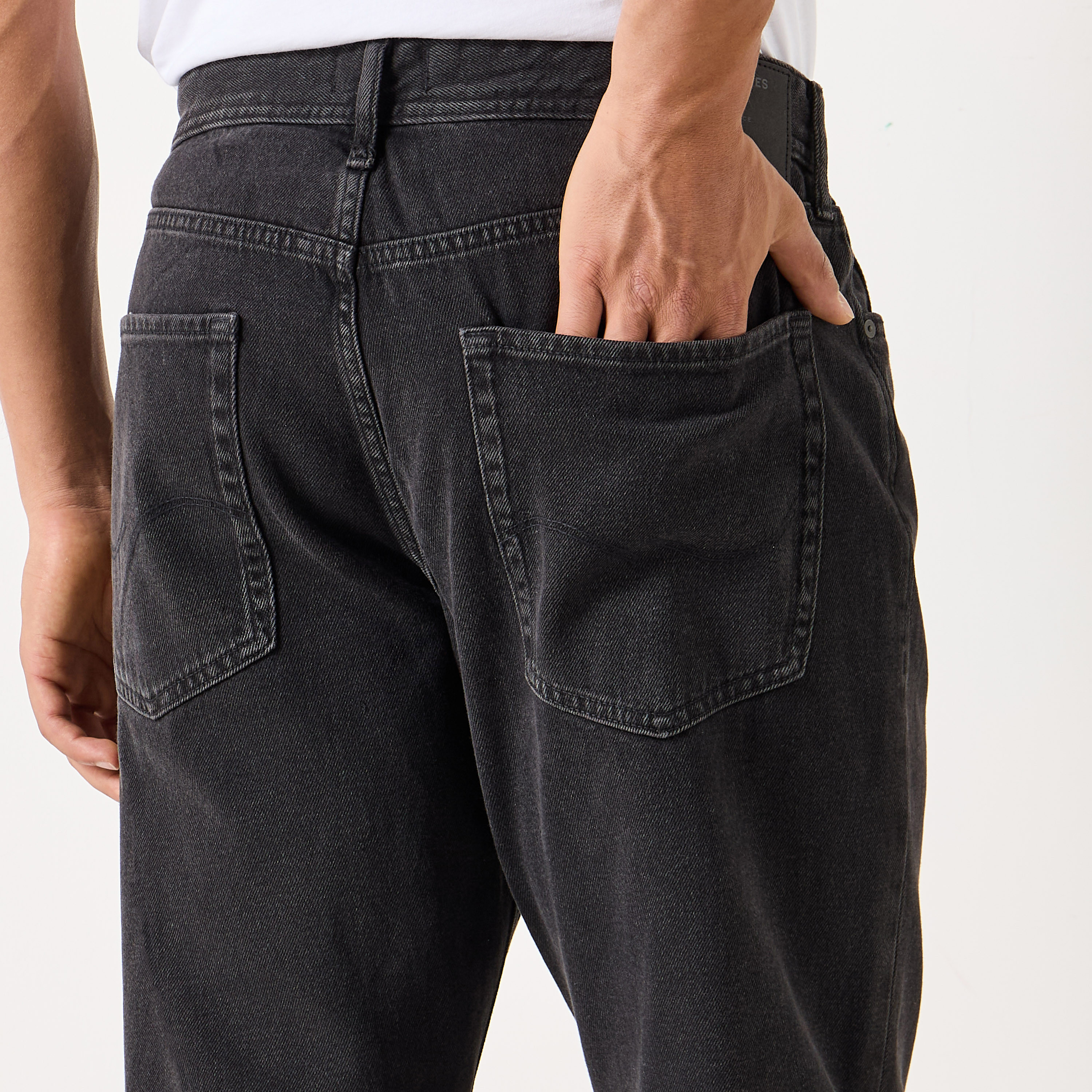 Jack & Jones Solid High-Rise Relaxed Fit Jeans with Button Closure-men-clothing-bottoms-jeans-image-5