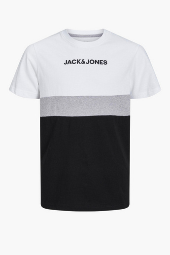 Shop Jack Jones Junior Colourblock Crew Neck T-shirt with Short