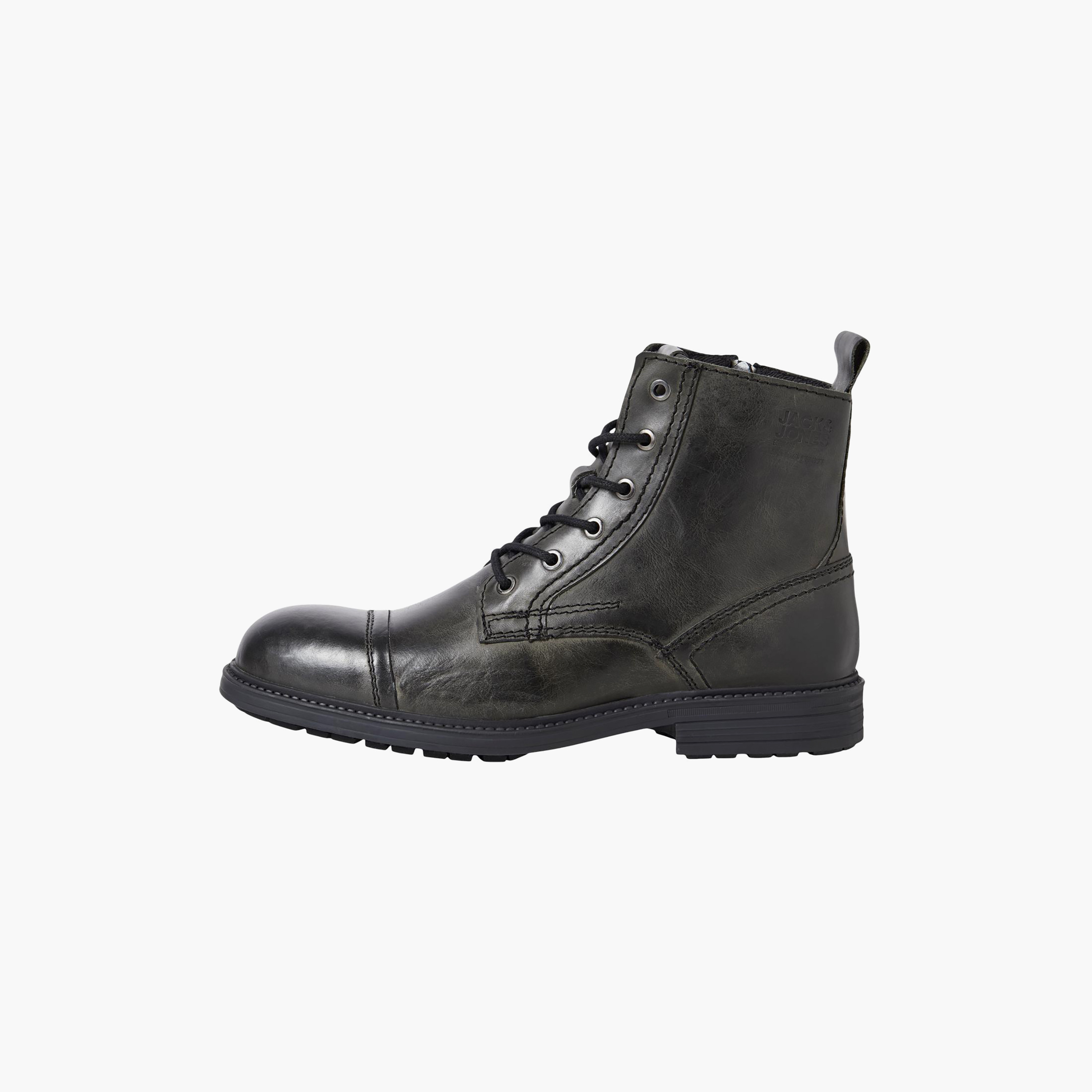 حذاء جاك آند جونز ذو جيفهووارد الجلدي للكاحل للرجال | 12237617-men-shoes-boots-image-2