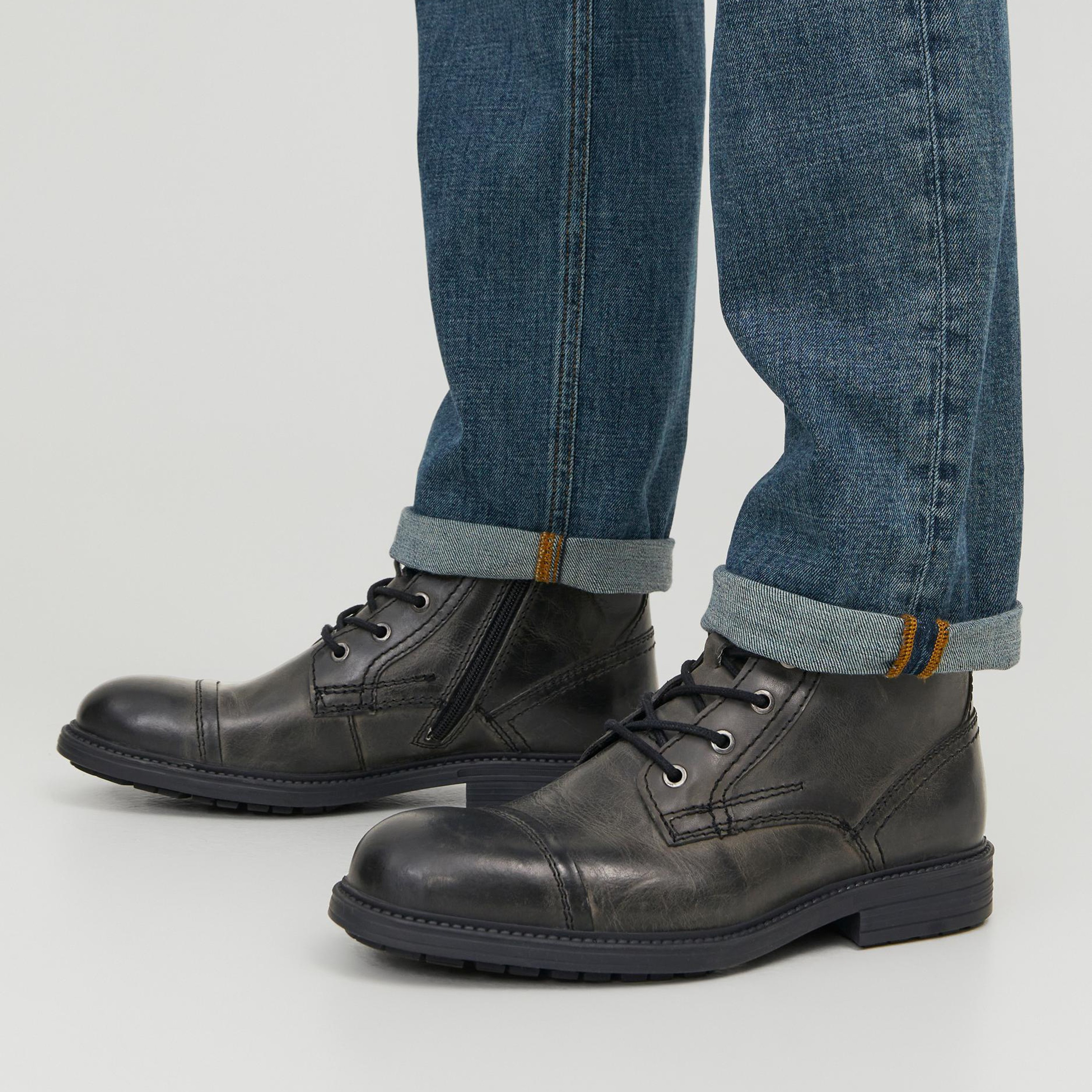 حذاء جاك آند جونز ذو جيفهووارد الجلدي للكاحل للرجال | 12237617-men-shoes-boots-image-7