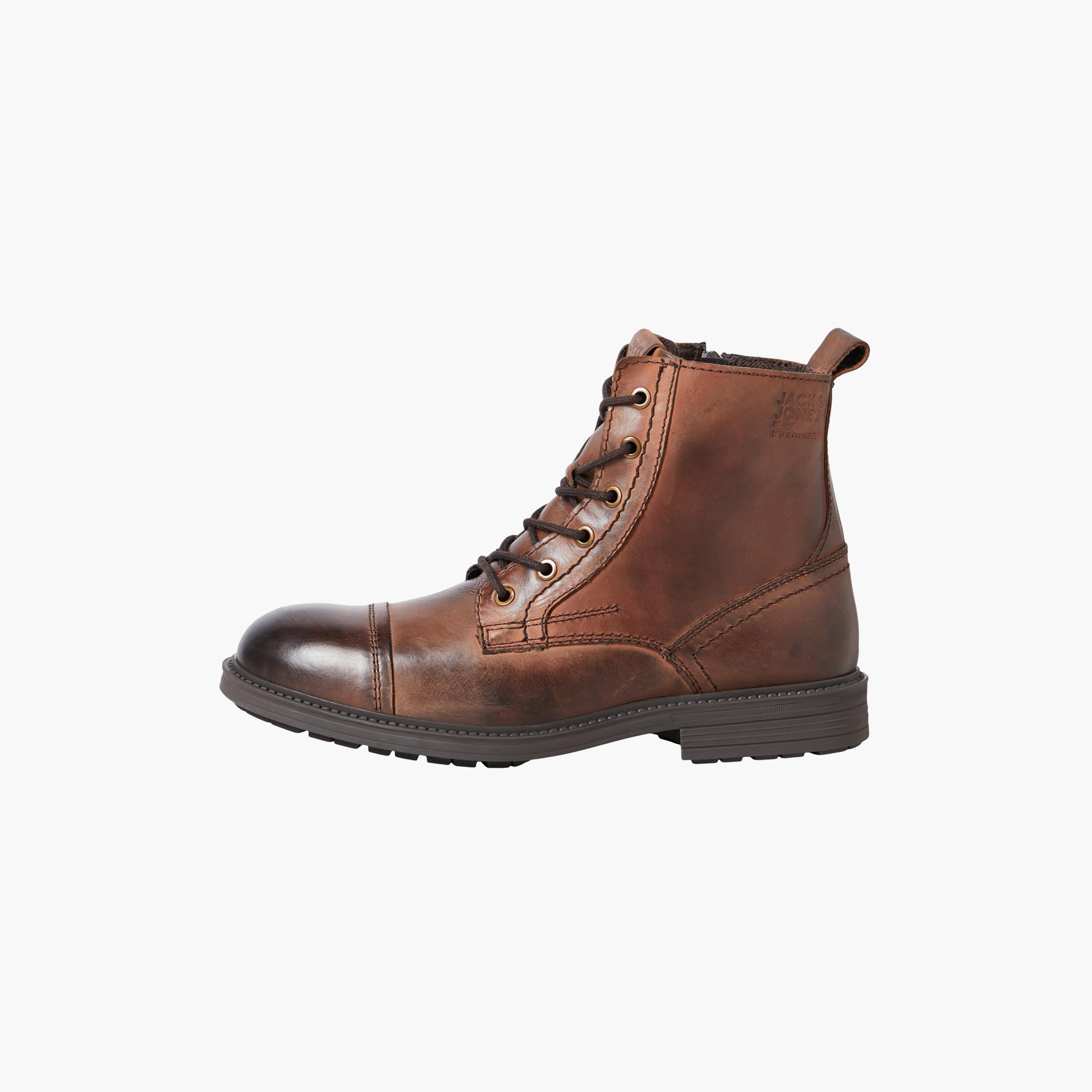 حذاء جاك آند جونز ذو جيفهووارد الجلدي للكاحل للرجال | 12237617-men-shoes-boots-image-9