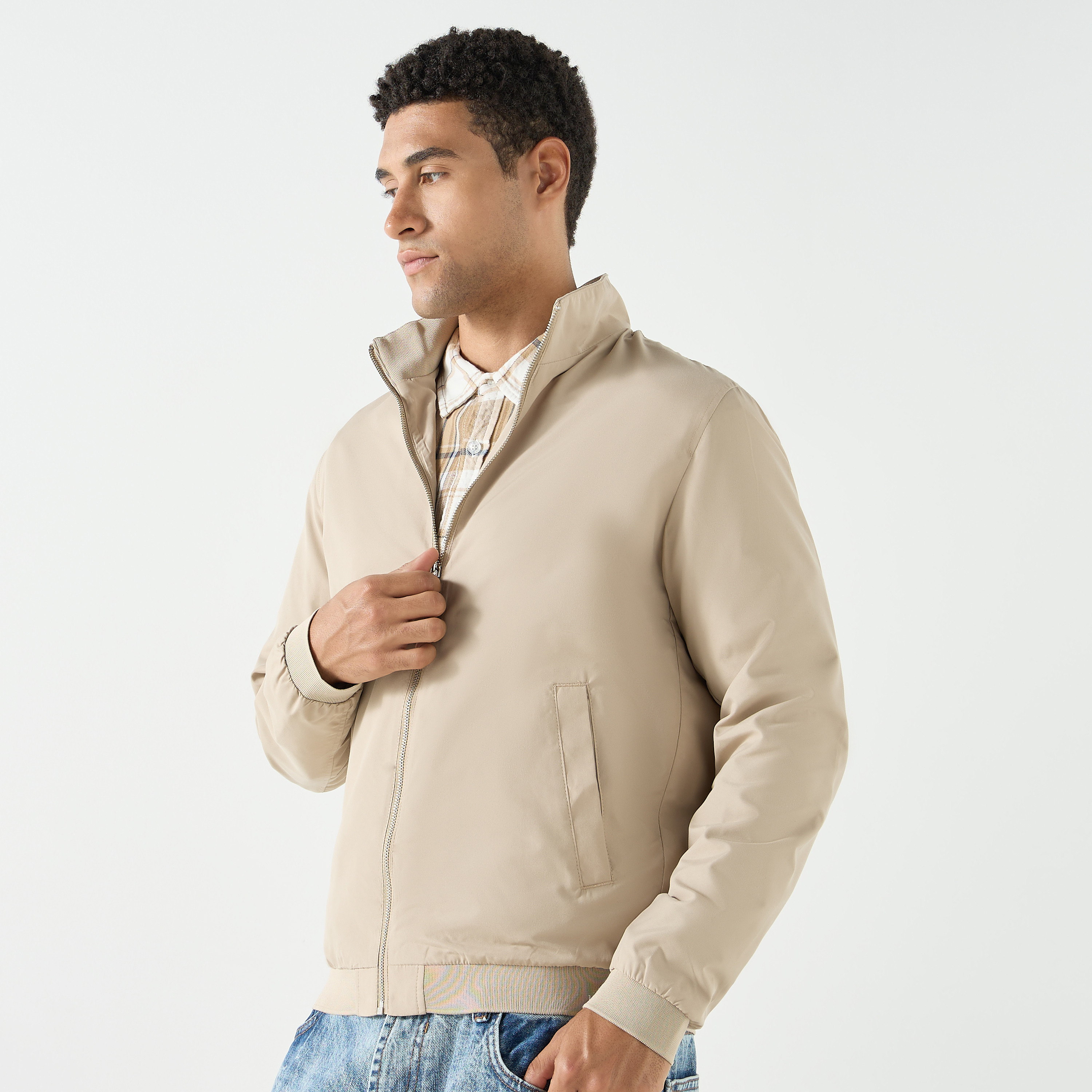 جاك آند جونز سترة رجالية ذات رقبة عالية وأكمام طويلة-men-clothing-jacketsandblazers-jackets-image-2