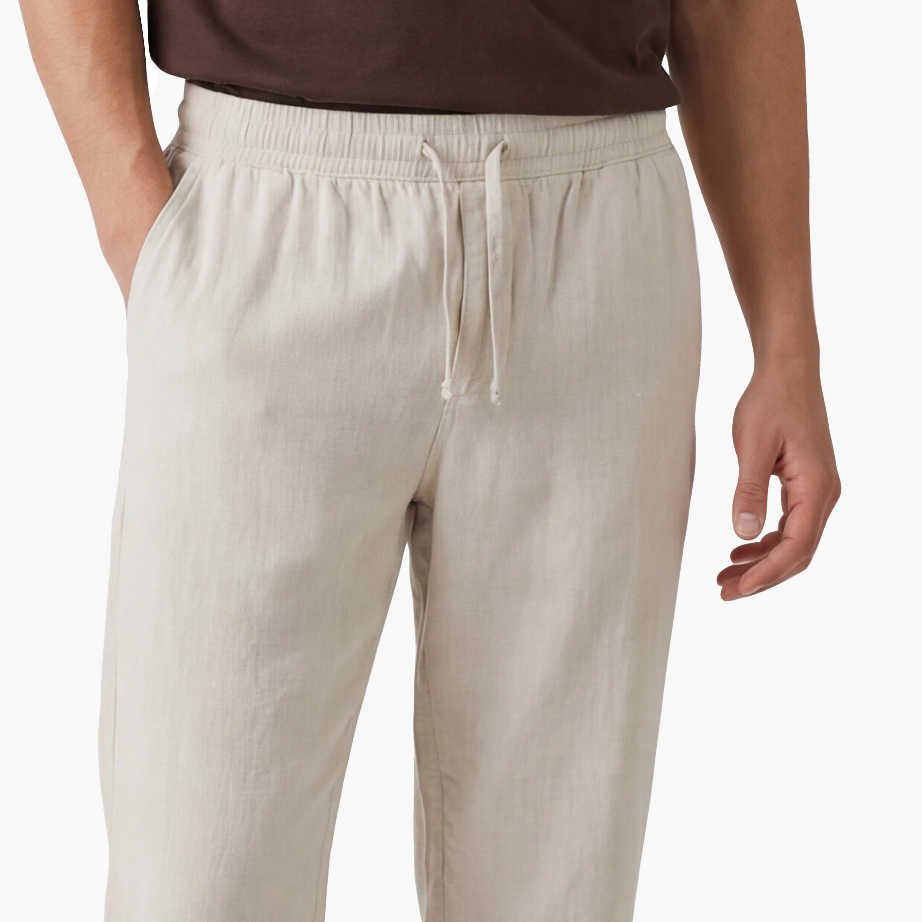 Jack & Jones Plain Mid-Rise Elasticated Drawstring Waist Men's Track Pants-men-clothing-bottoms-joggers-image-5