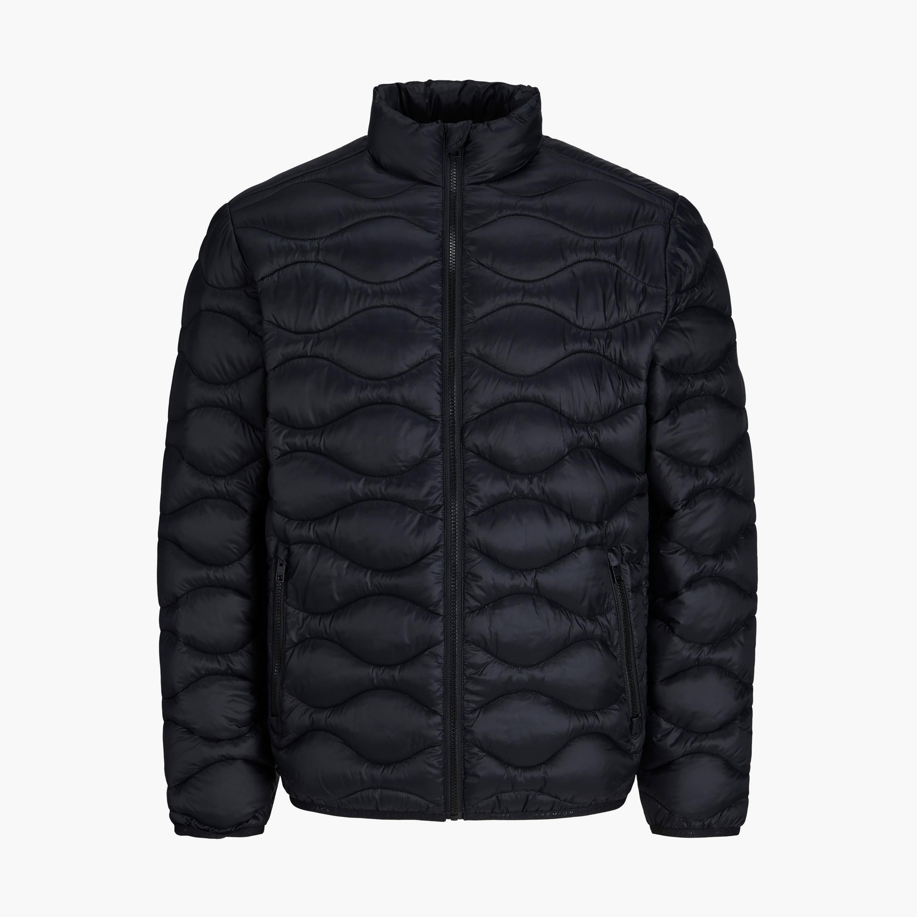 جاكيت ذو سترة مبطنة سادة برقبة عالية من جاك آند جونز-men-clothing-jacketsandblazers-jackets-image-1