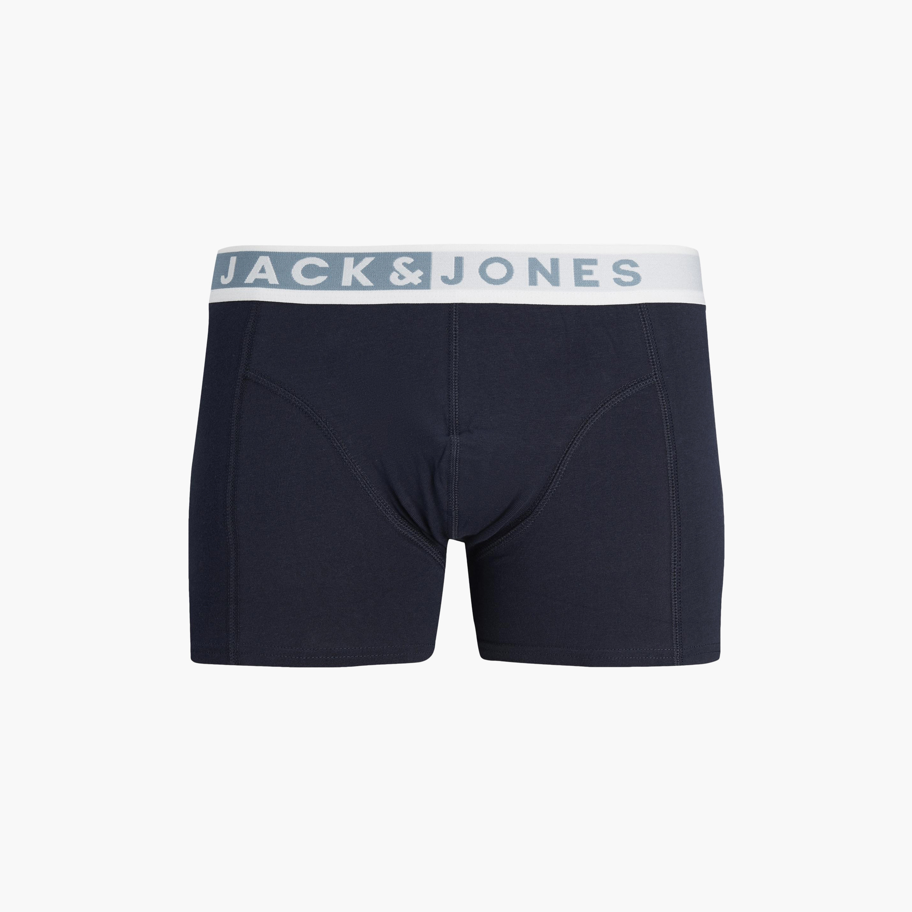 Jack & Jones Pack of 3 Plain Mid-Rise Trunks-men-clothing-innerwear-underwear-image-2
