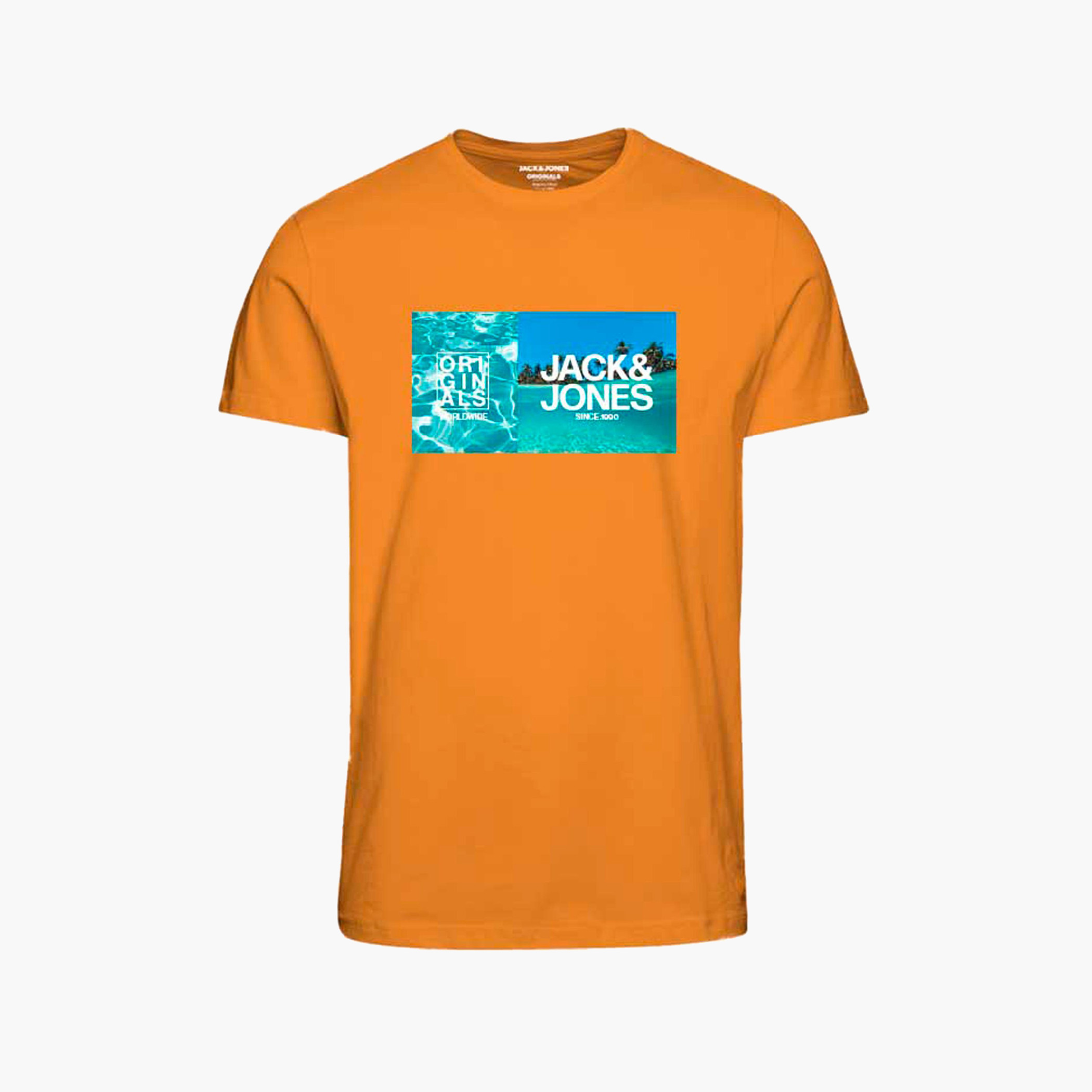 Orange crew neck t shirt sale