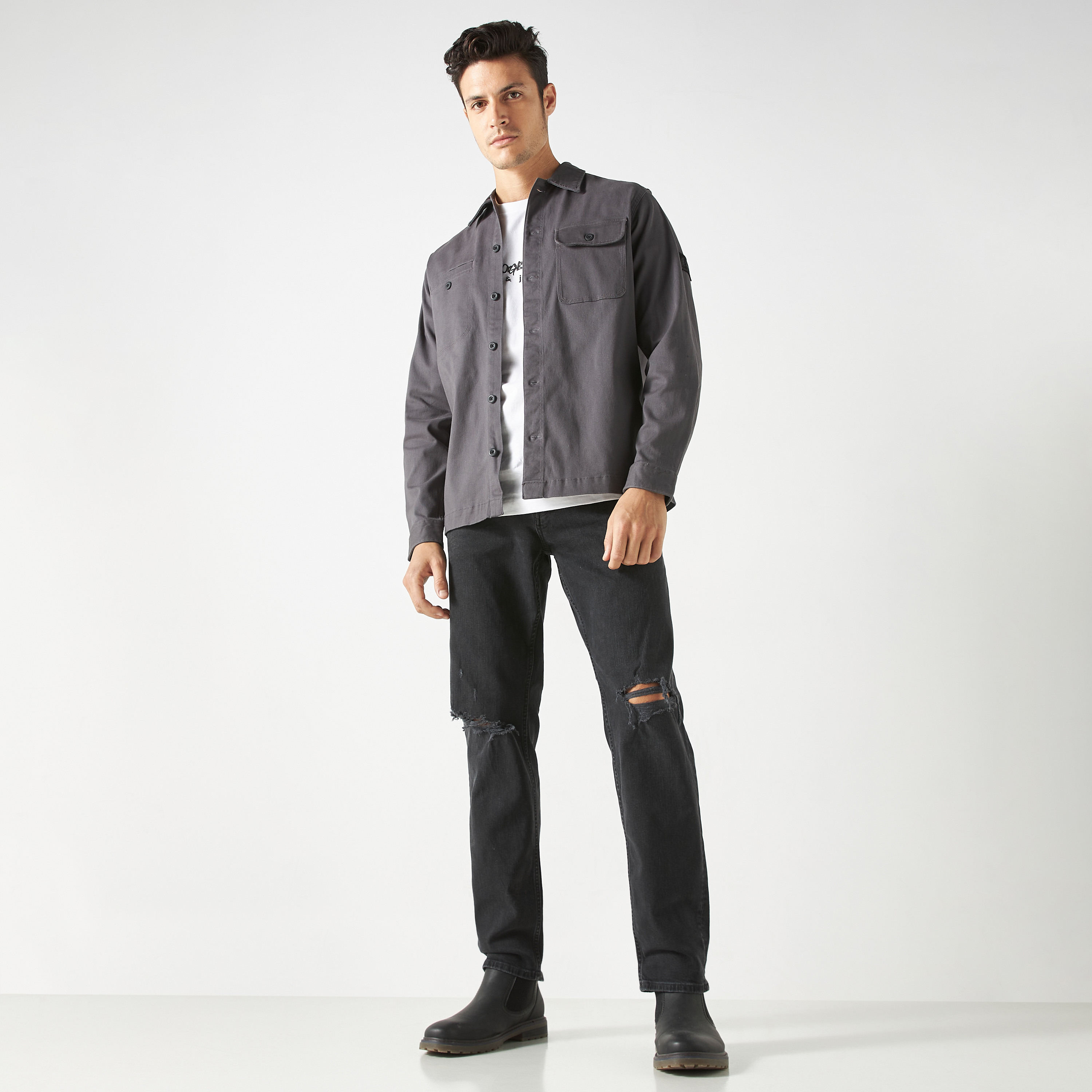 Jack & Jones Plain Collared Long Sleeves Casual Shirt-men-clothing-shirts-image-2