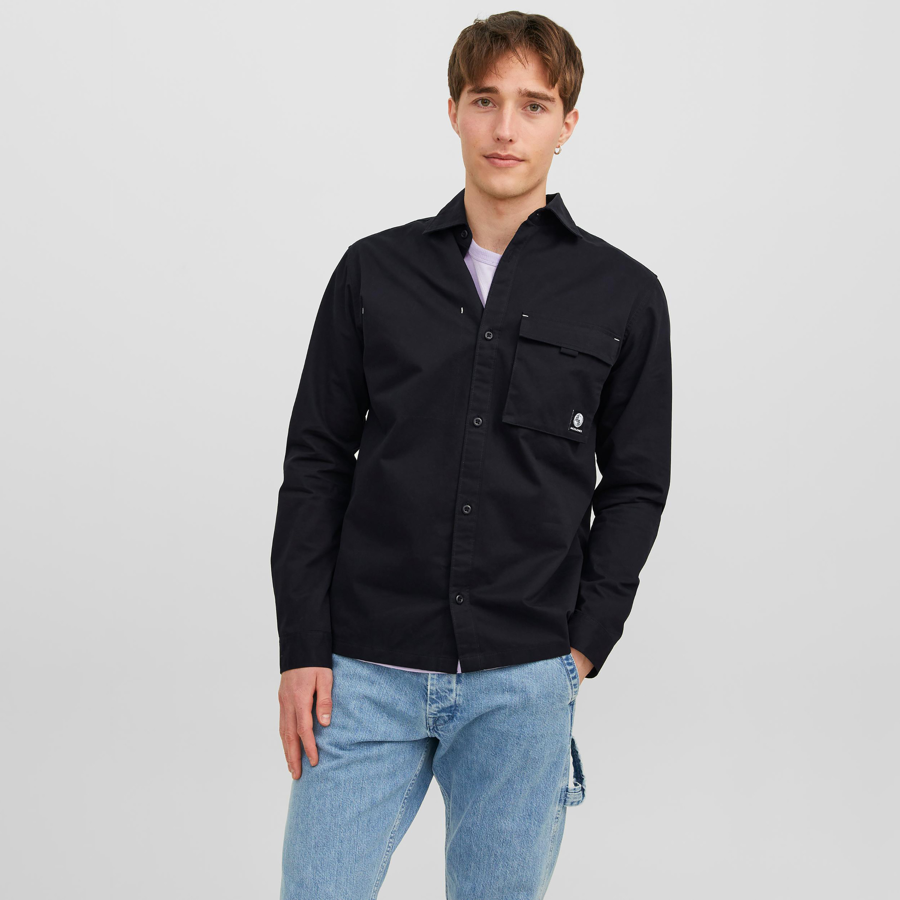 Jack & Jones Plain Collared Long Sleeves Casual Shirt-men-clothing-shirts-image-1