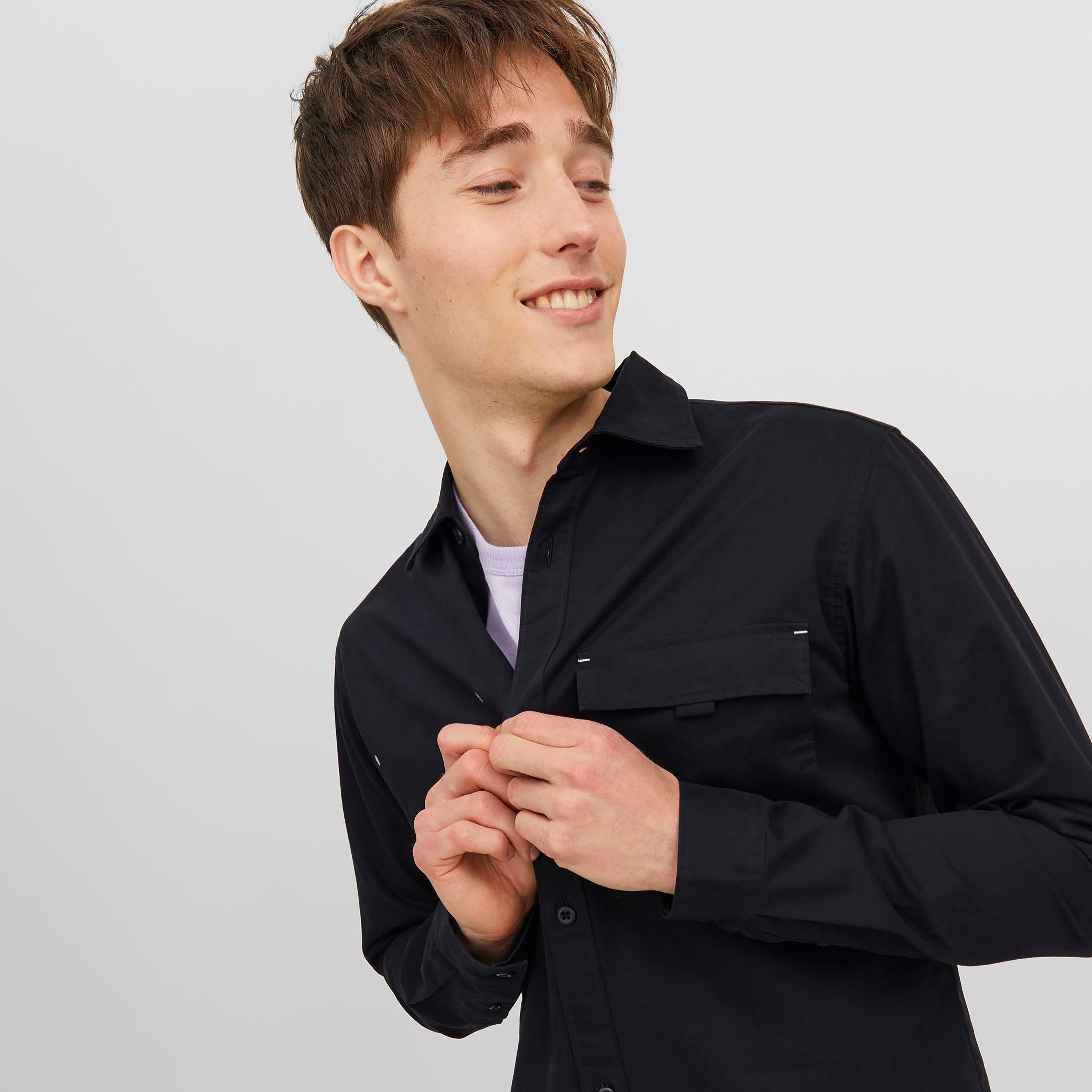 Jack & Jones Plain Collared Long Sleeves Casual Shirt-men-clothing-shirts-image-3