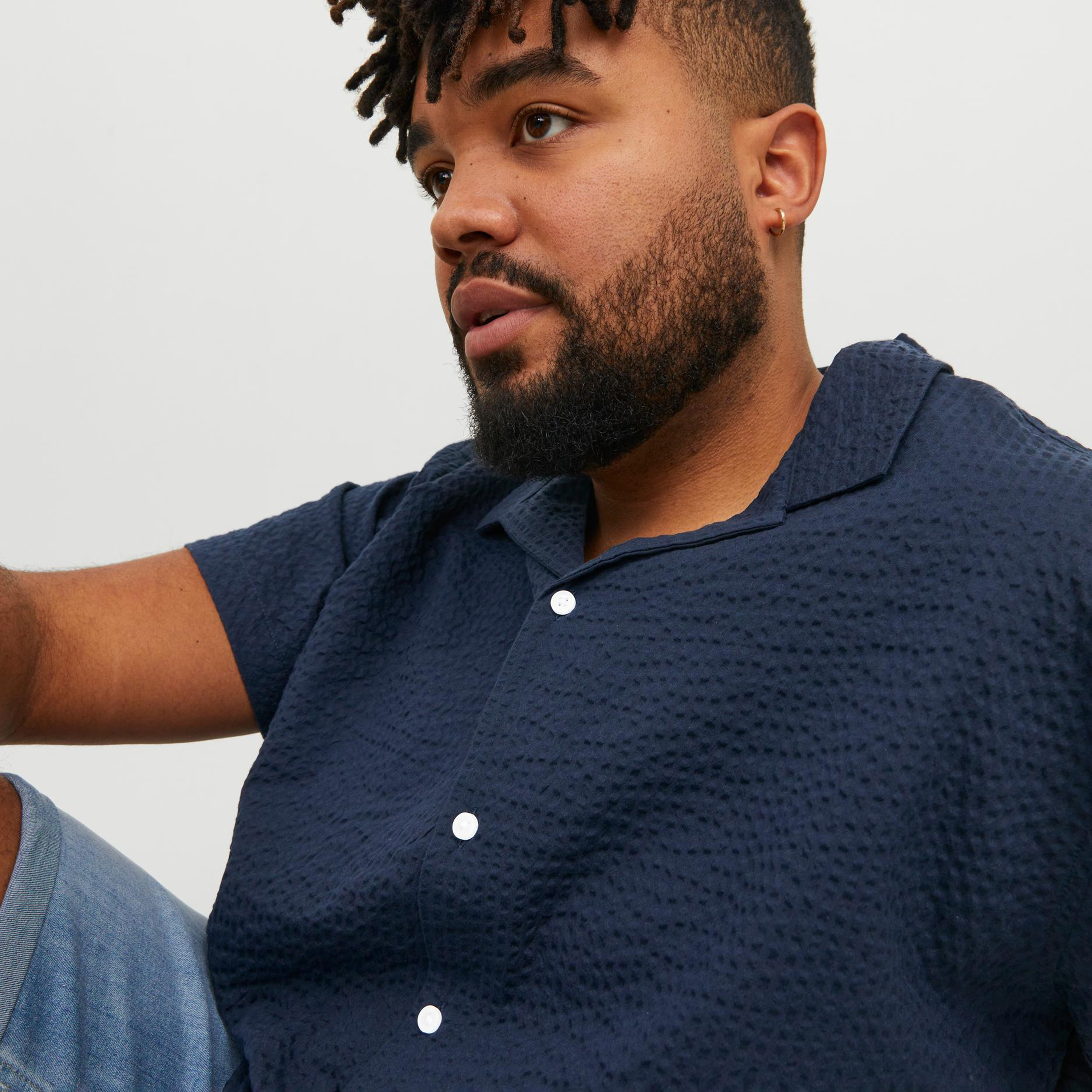 Jack & Jones Plus Size Textured Cuban Collar Short Sleeves Casual Shirt-men-clothing-tshirtsandpolos-tshirts-image-3