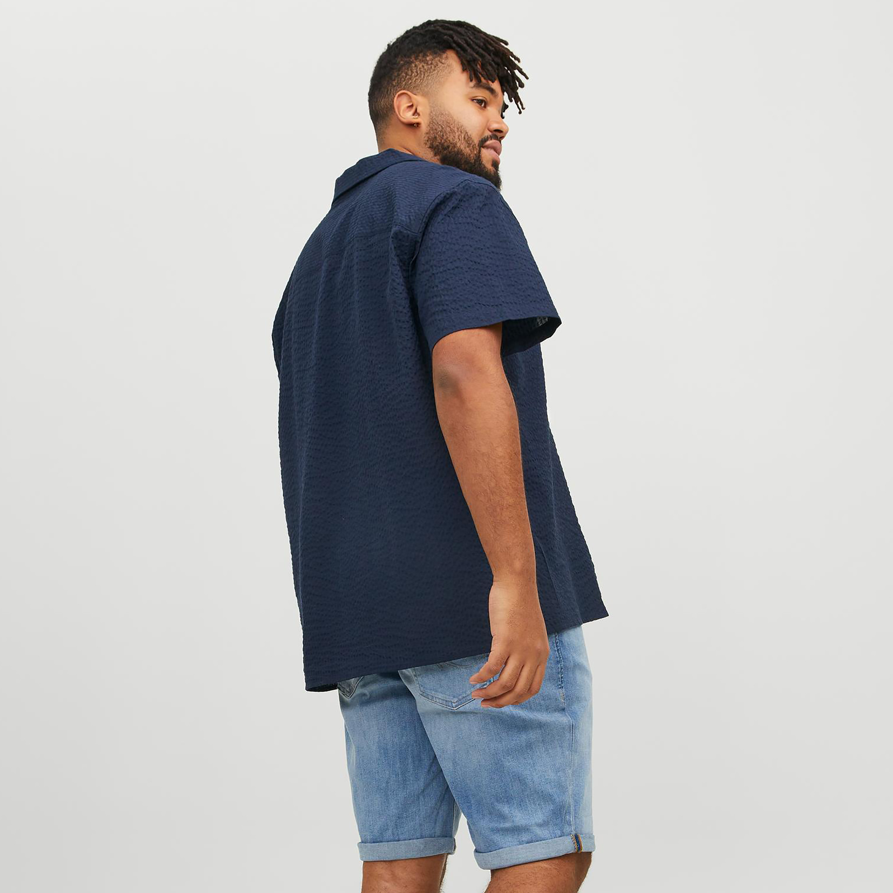 Jack & Jones Plus Size Textured Cuban Collar Short Sleeves Casual Shirt-men-clothing-tshirtsandpolos-tshirts-image-4