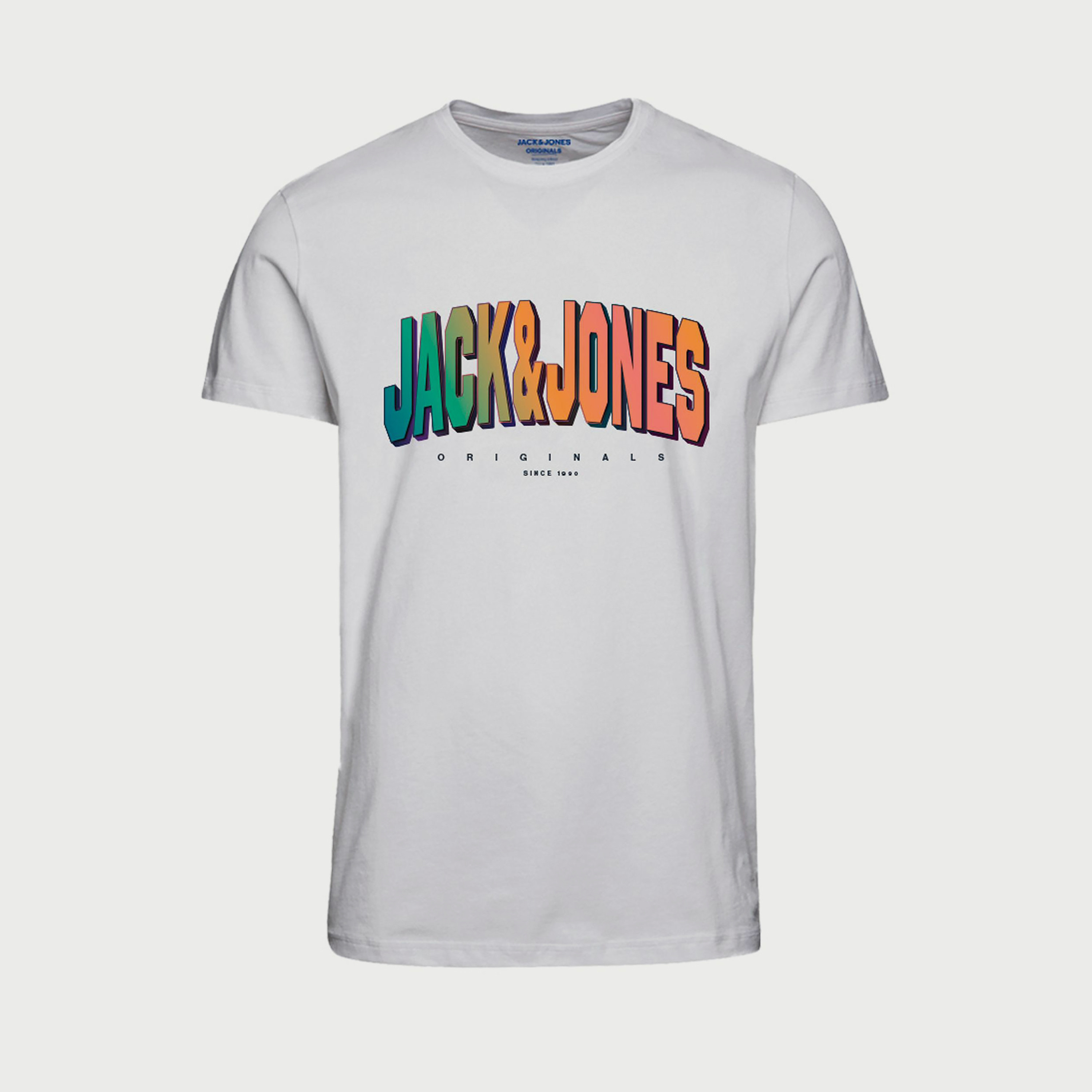  تي شيرت ذو مقاس كبير من جاك آند جونز ذو شعار بأكمام قصيرة و ياقة مستديرة-men-clothing-tshirtsandpolos-tshirts-image-2