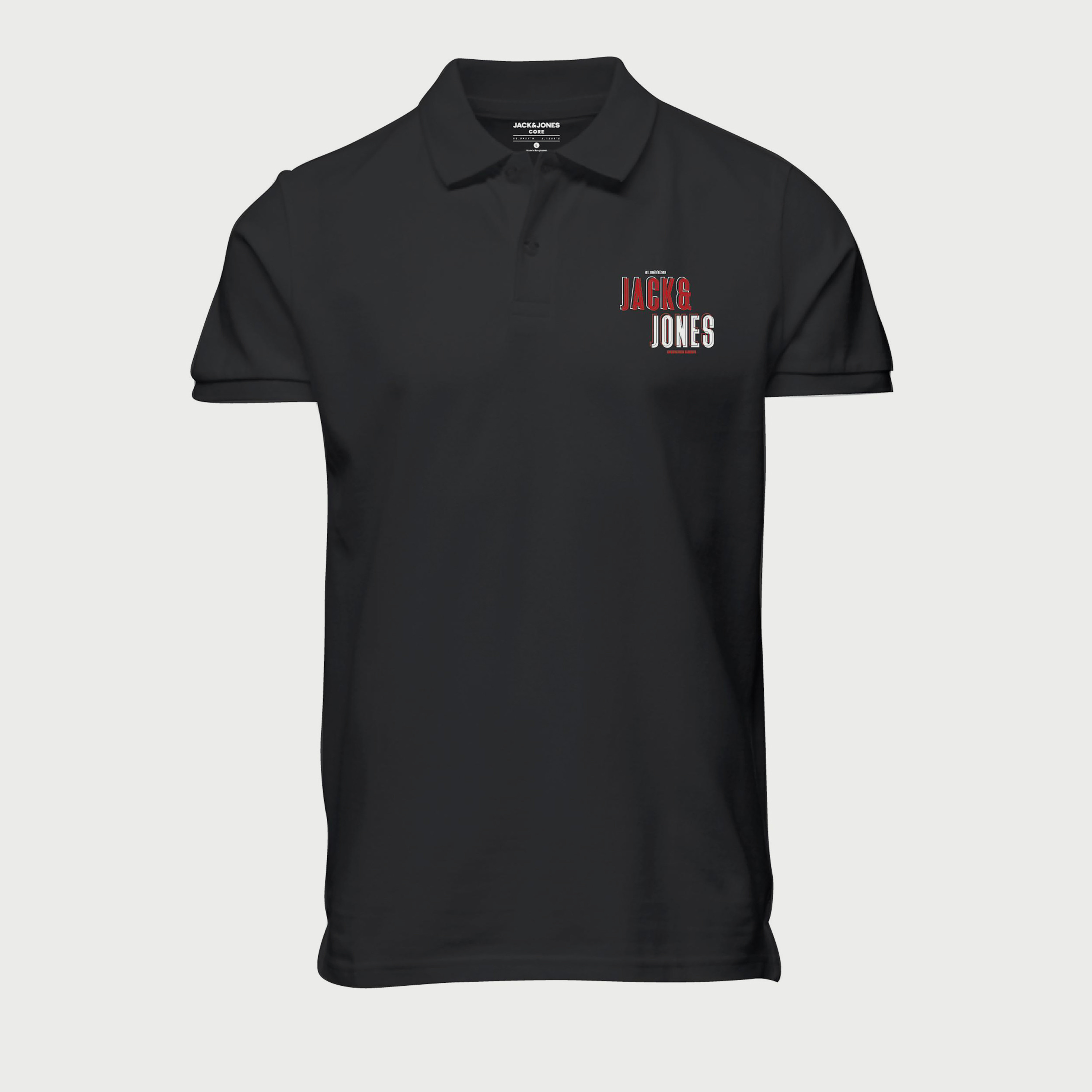 بولو تي شيرت ذو ياقة من جاك آند جونز بأكمام قصيرة مع شعار مقاس كبير -men-clothing-tshirtsandpolos-polos-image-1