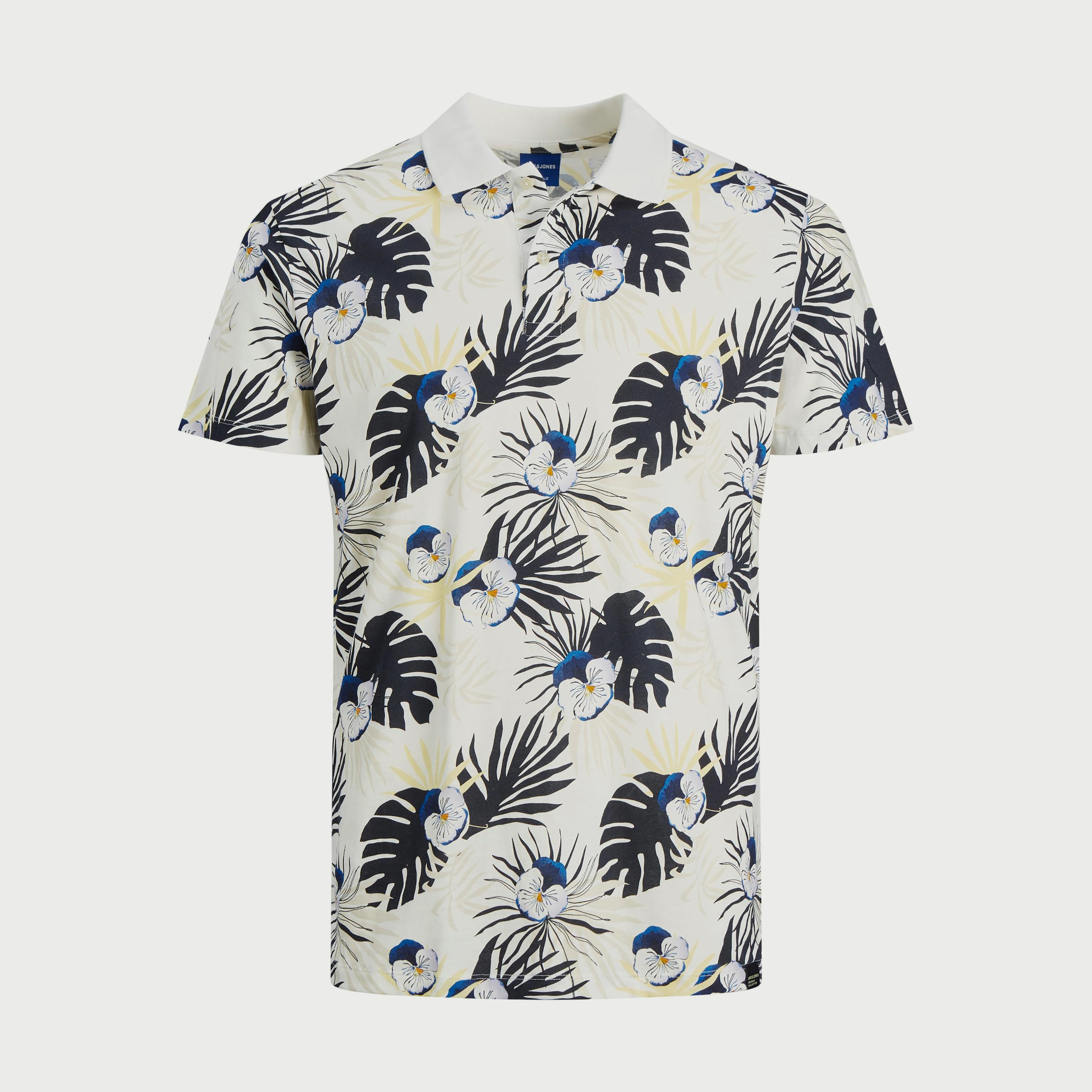 بولو تي شيرت ذو ياقة زهور من جاك آند جونز بأكمام قصيرة مع مقاس كبير -men-clothing-tshirtsandpolos-polos-image-1