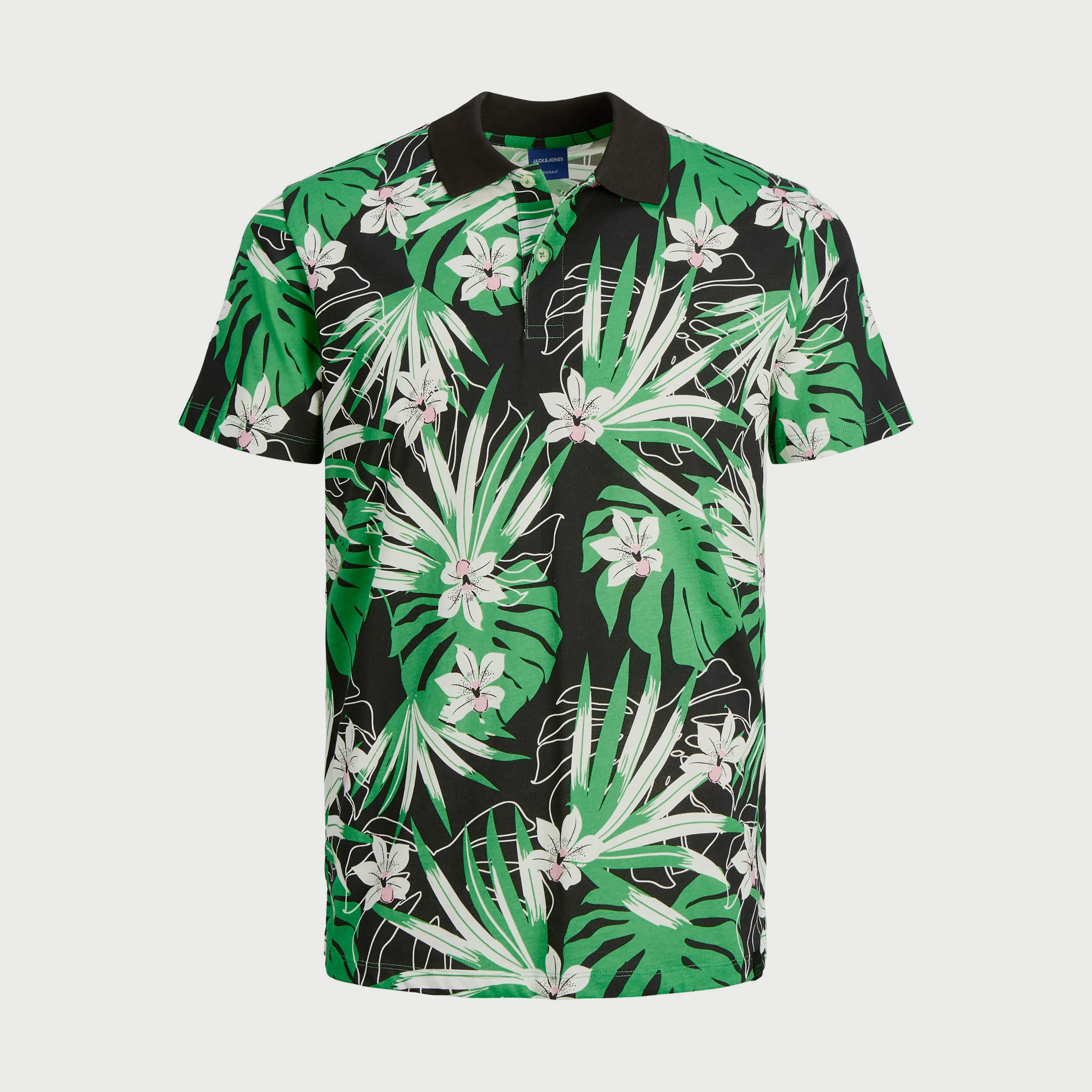 بولو تي شيرت ذو ياقة زهور من جاك آند جونز بأكمام قصيرة مع مقاس كبير -men-clothing-tshirtsandpolos-polos-image-2