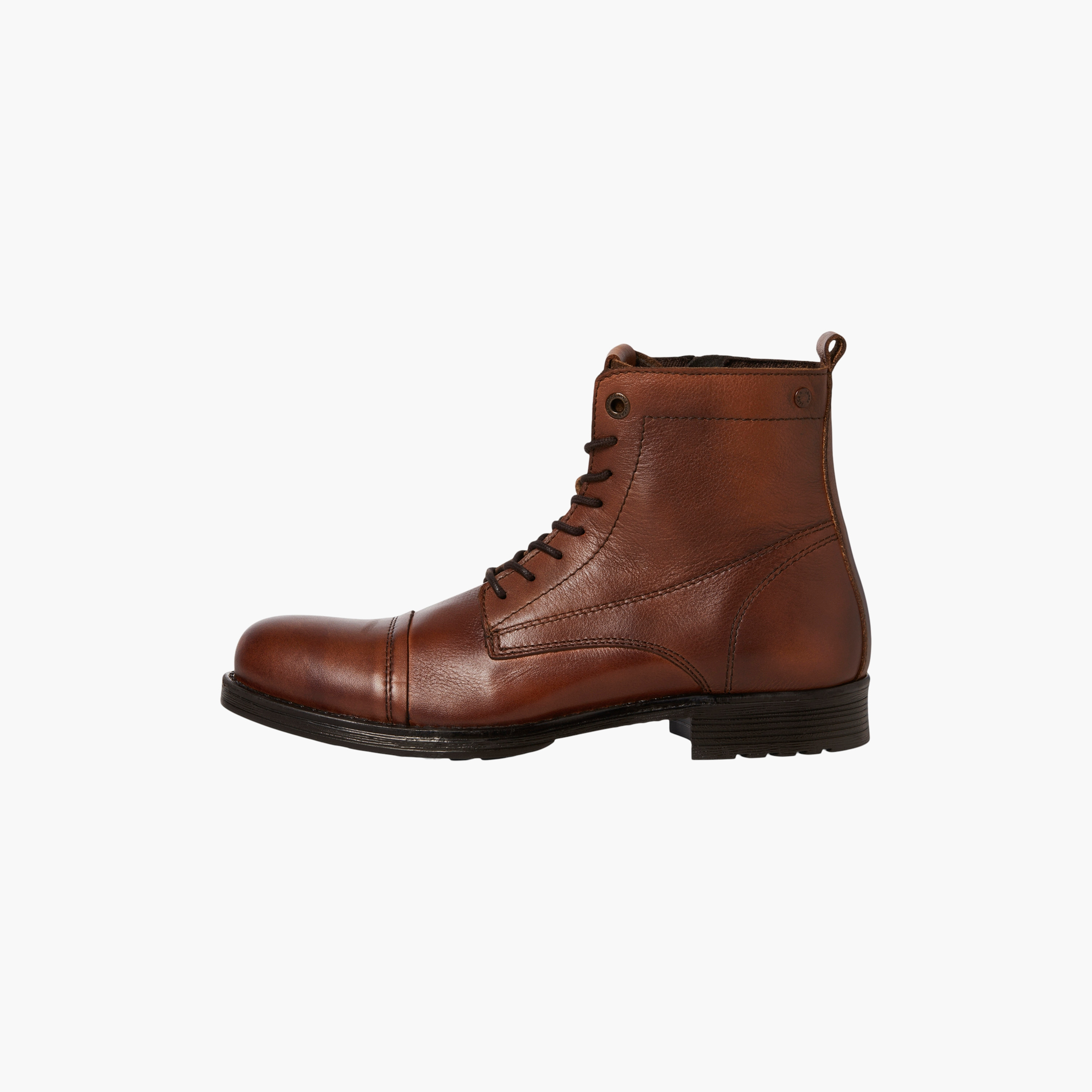 بوتز جاك آند جونز الرجالي مصنوع من الجلد بأربطة وسحاب | 12241142-men-shoes-boots-image-9