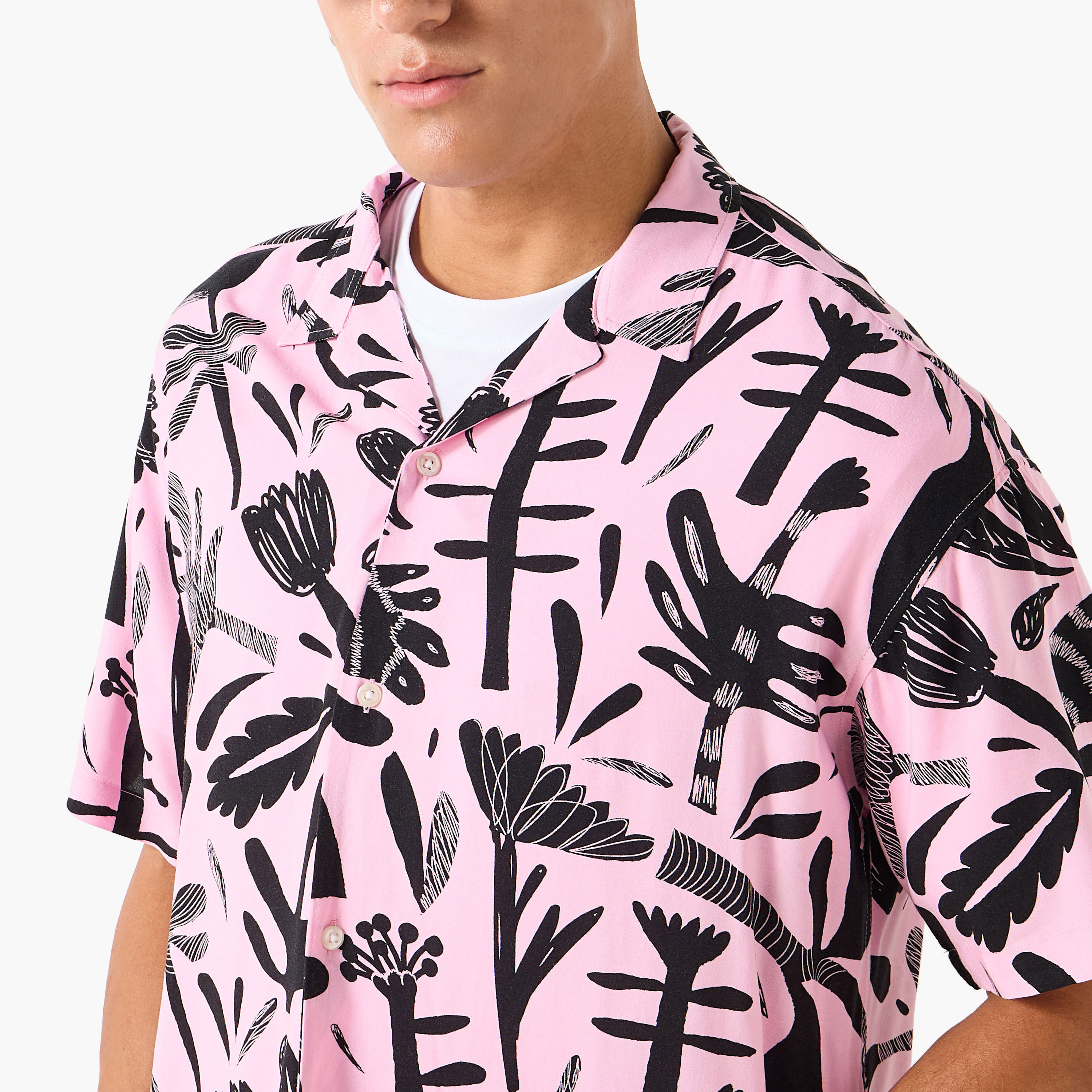 Jack & Jones Printed Cuban Collar Short Sleeves Casual Shirt-men-clothing-shirts-image-4