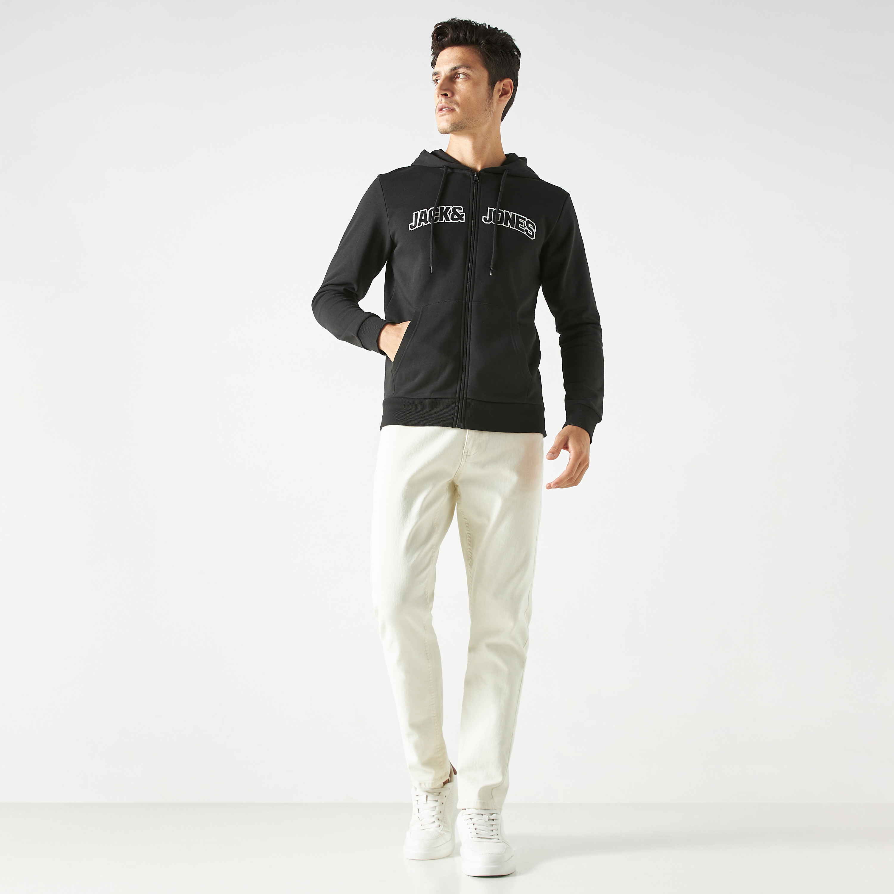 Jack & Jones Logo Long Sleeves Zip Through Hoodie-men-winterwear-hoodiesandsweatshirts-image-2