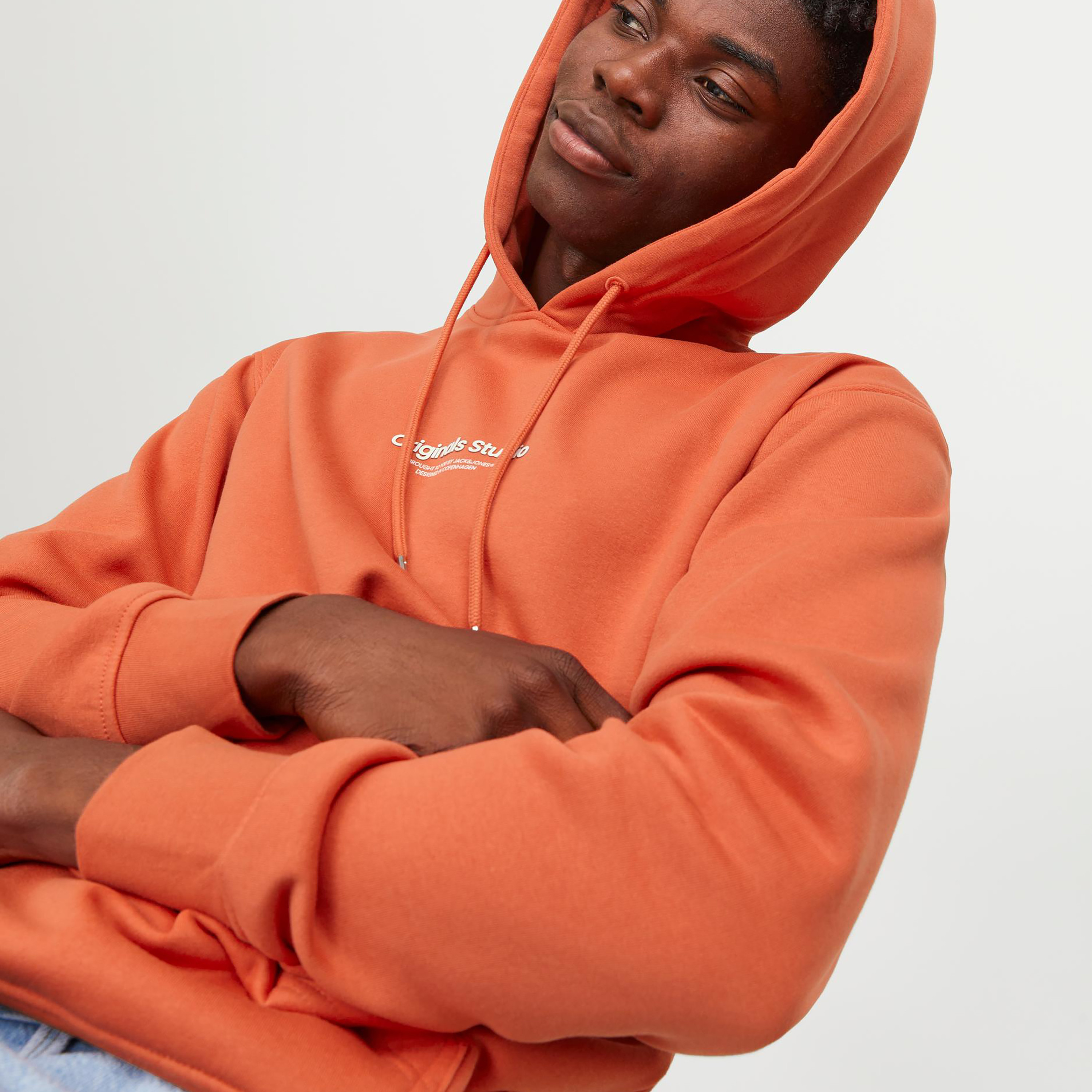 هودي من جاك آند جونز منسوج بأكمام طويلة مع جيب كانغارو-men-winterwear-hoodiesandsweatshirts-image-3