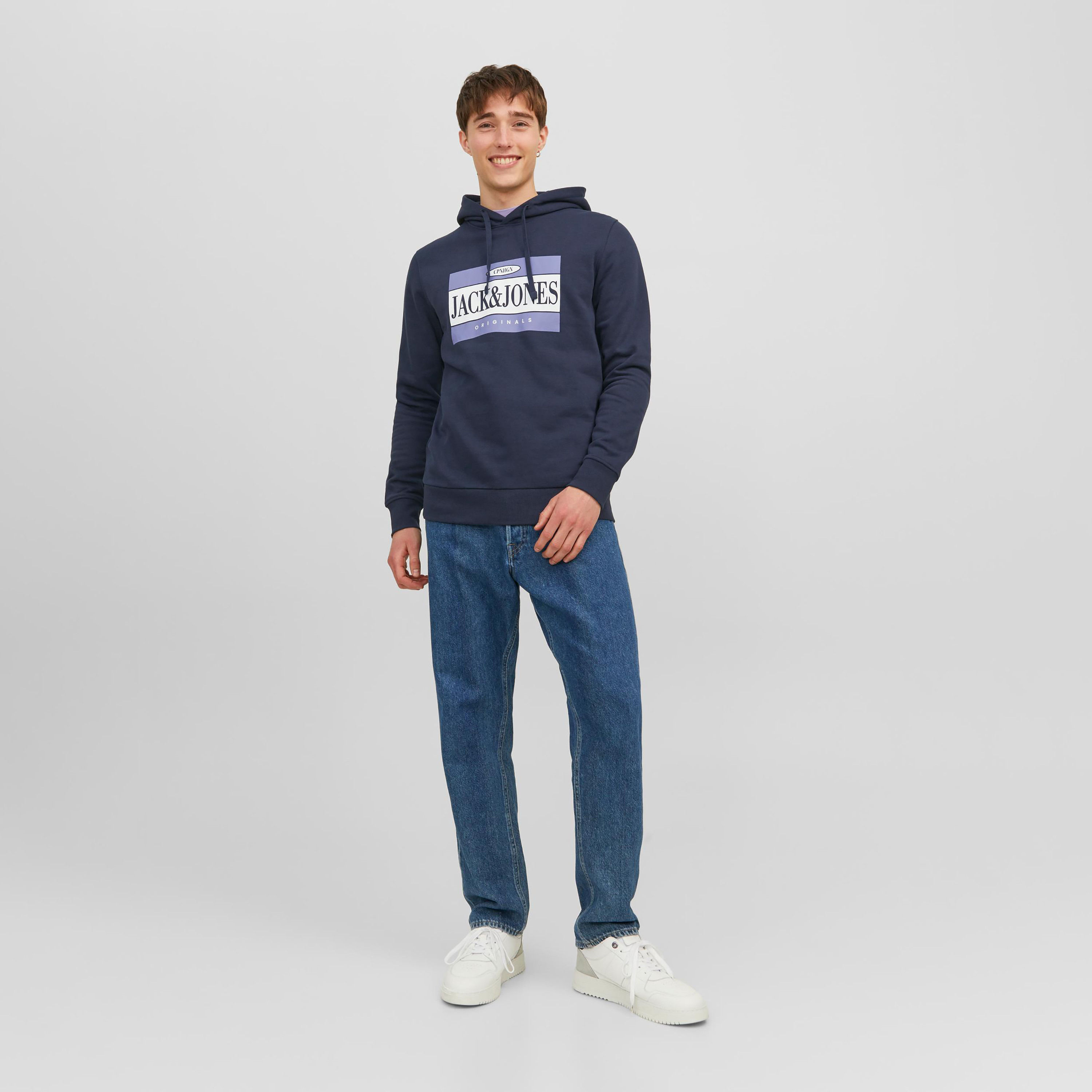 Jack & Jones Logo Hooded Neck Long Sleeves Sweatshirt-men-winterwear-hoodiesandsweatshirts-image-2