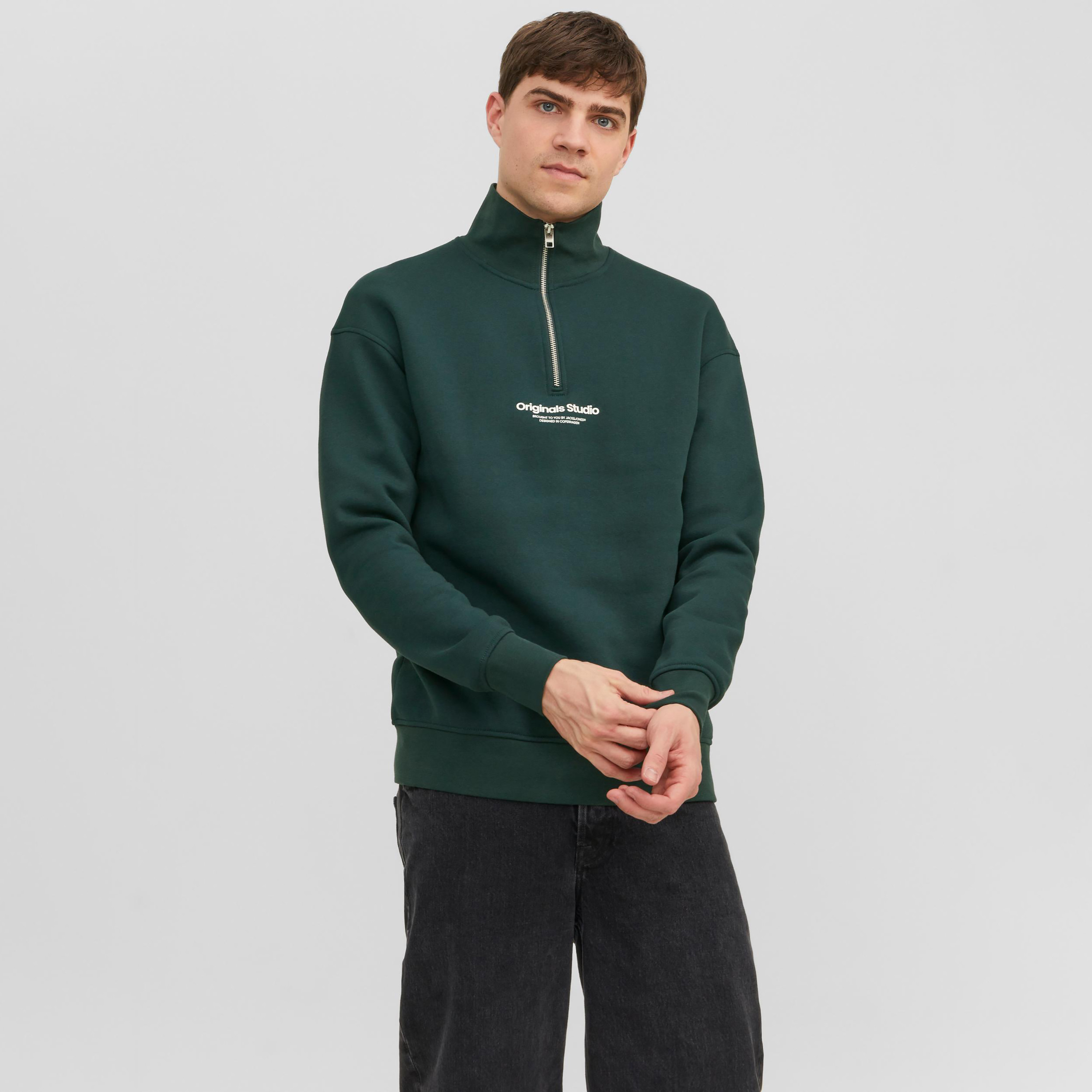 Jack & Jones Printed High Neck Long Sleeves Sweatshirt-men-winterwear-hoodiesandsweatshirts-image-1