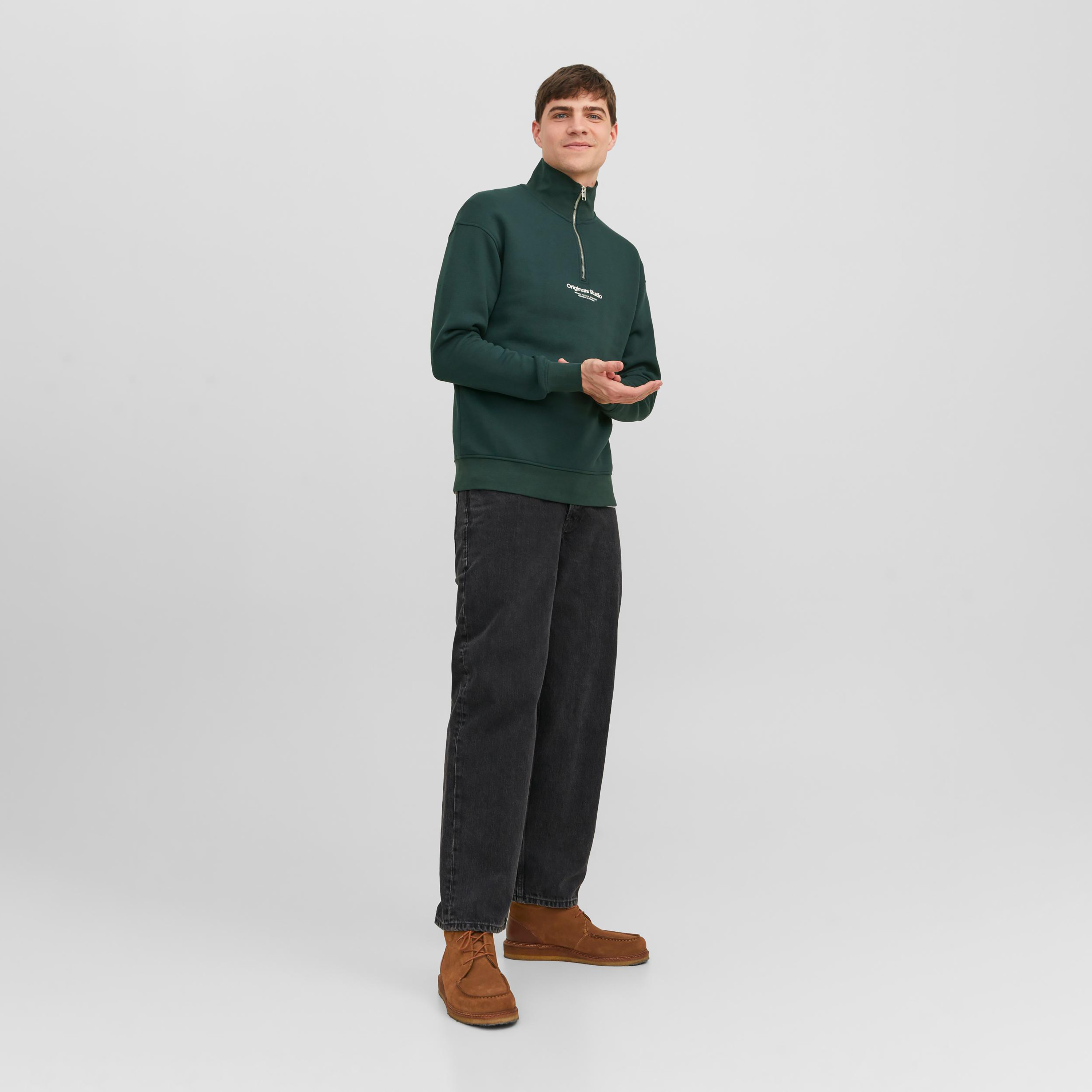 Jack & Jones Printed High Neck Long Sleeves Sweatshirt-men-winterwear-hoodiesandsweatshirts-image-2