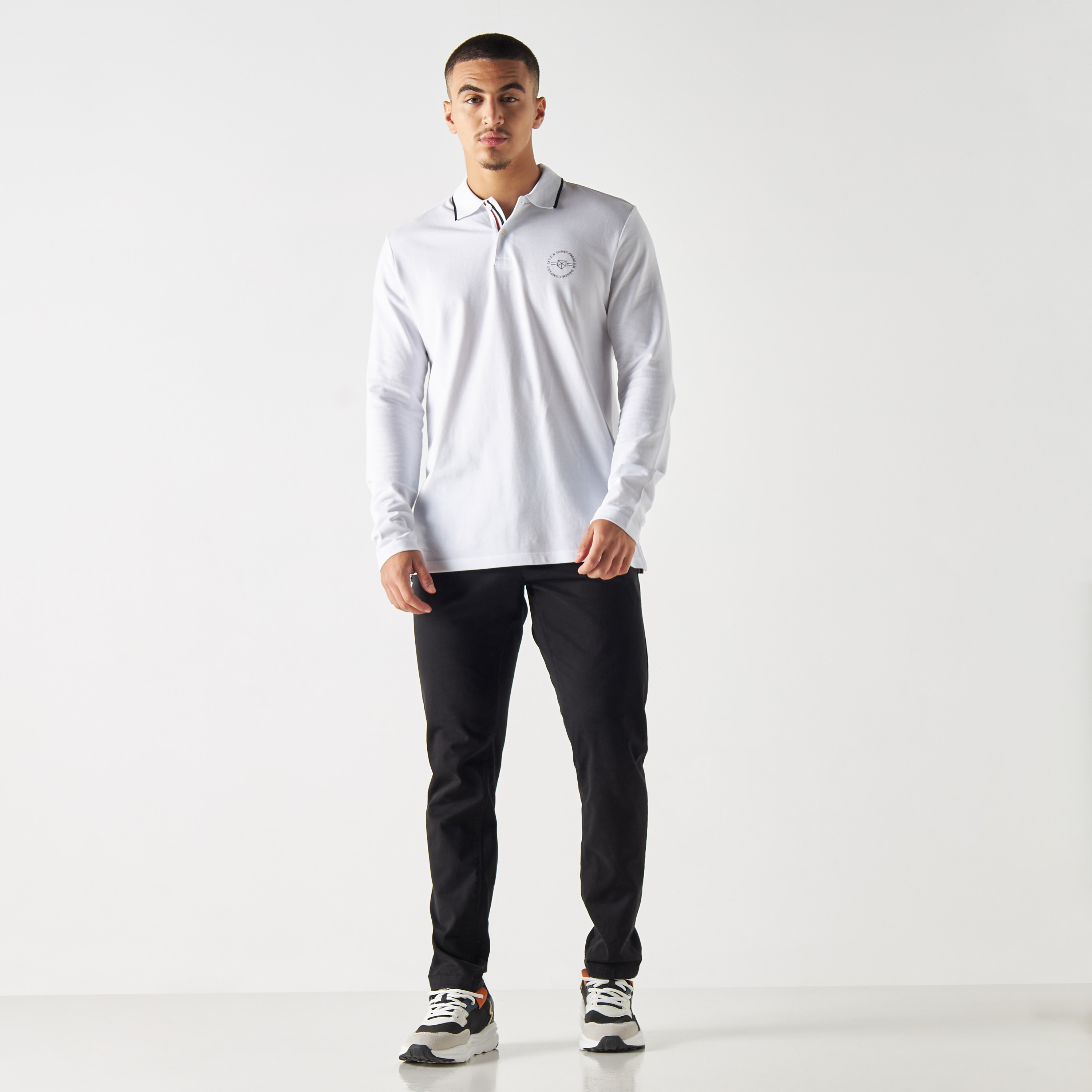 تيشيرت بولو بأكمام قصيرة وطبعات شعار من جاك آند جونز-men-clothing-tshirtsandpolos-polos-image-6