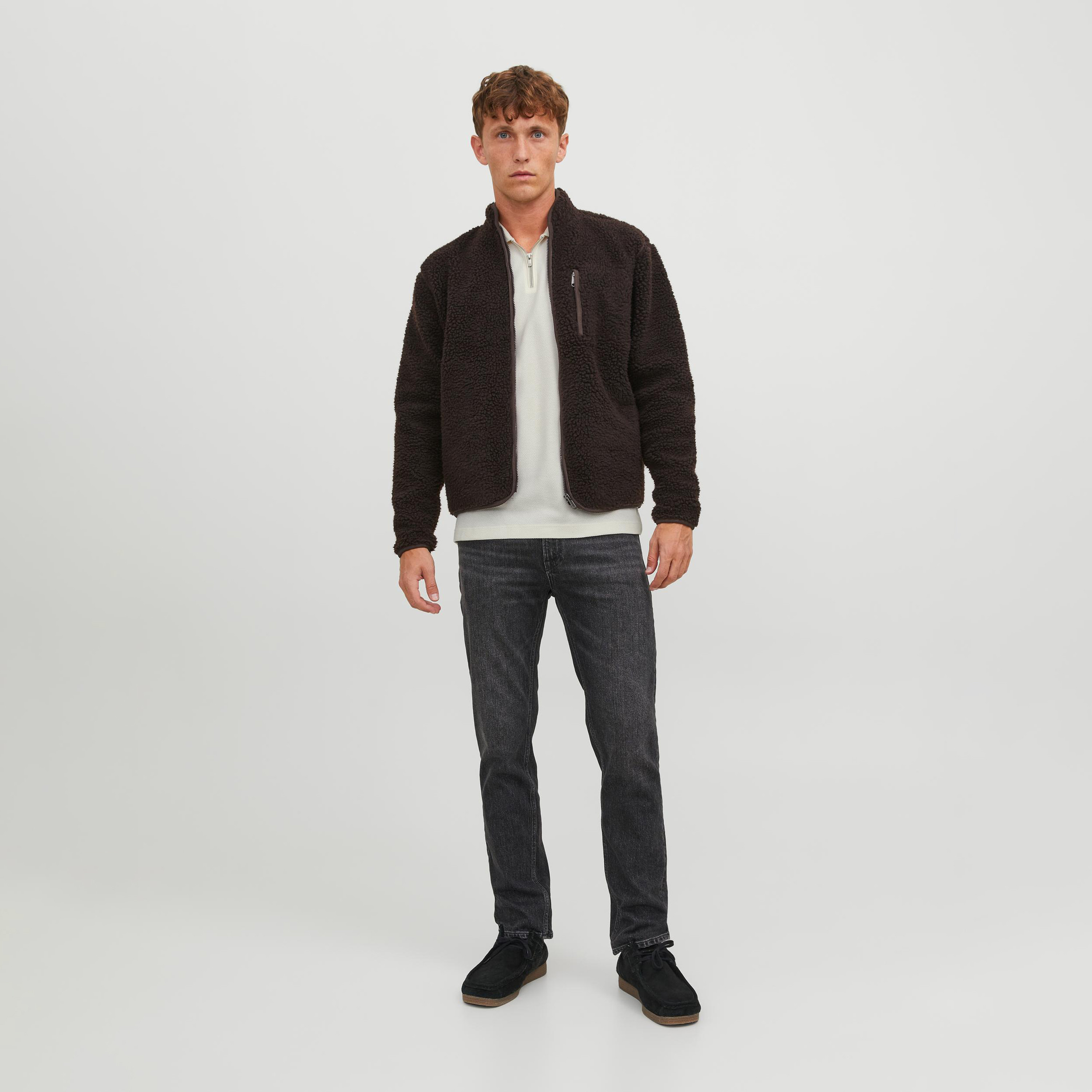 تيشيرت بولو من جاك آند جونز بأكمام طويلة مع منسوج وسحاب للإغلاق-men-clothing-tshirtsandpolos-polos-image-6