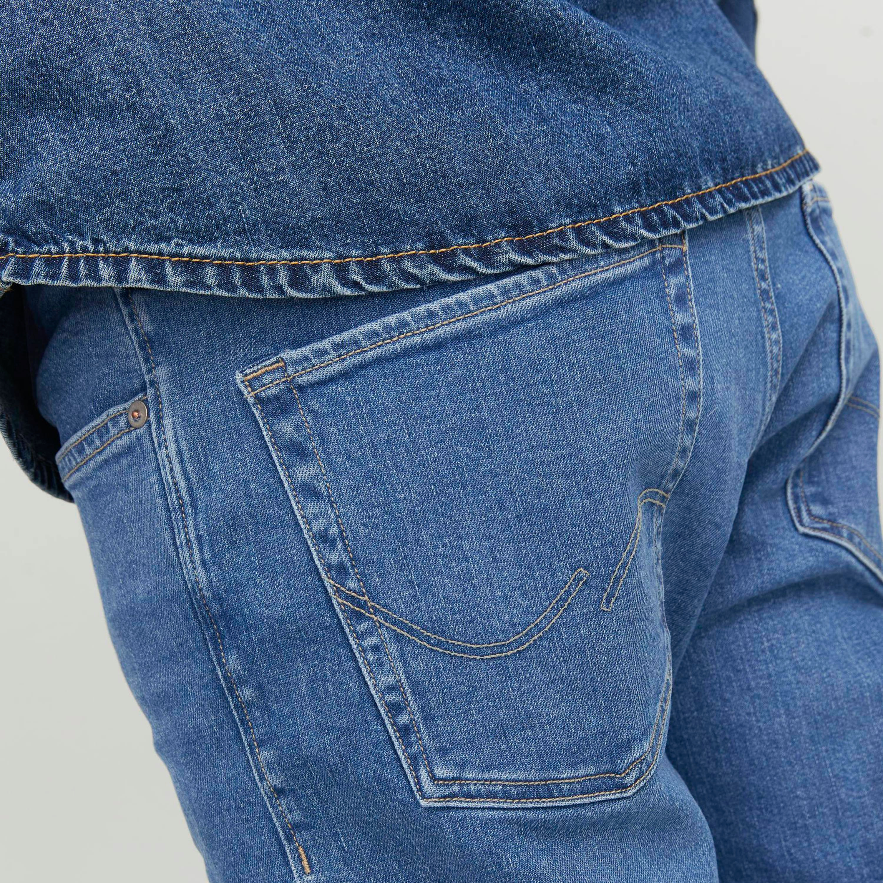 Jack & Jones Blue Tapered Fit Mid-Rise Classic Five-Pocket Jeans-men-clothing-bottoms-jeans-image-3