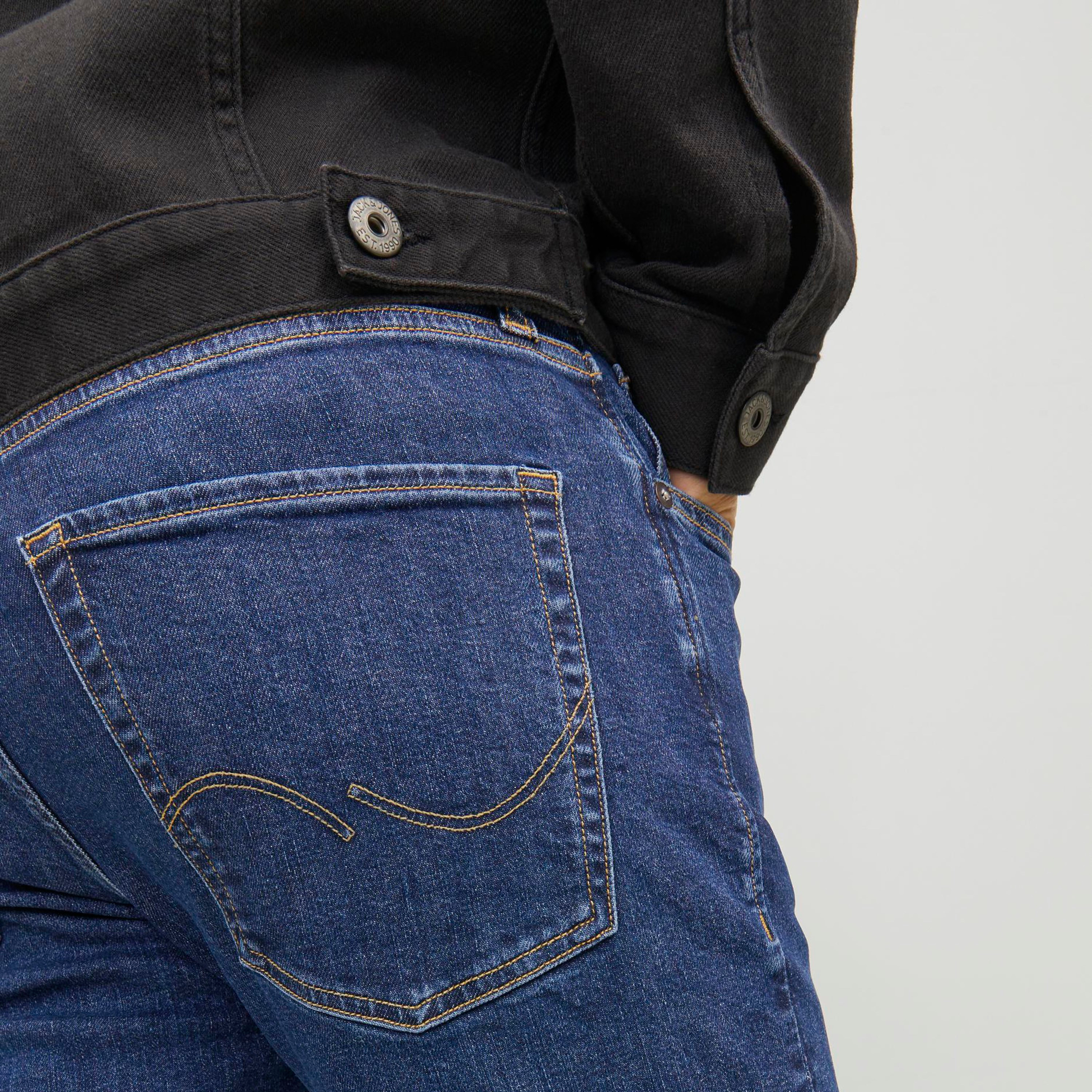Jack & Jones Blue Tapered Fit Mid-Rise Classic Five-Pocket Jeans-men-clothing-bottoms-jeans-image-3