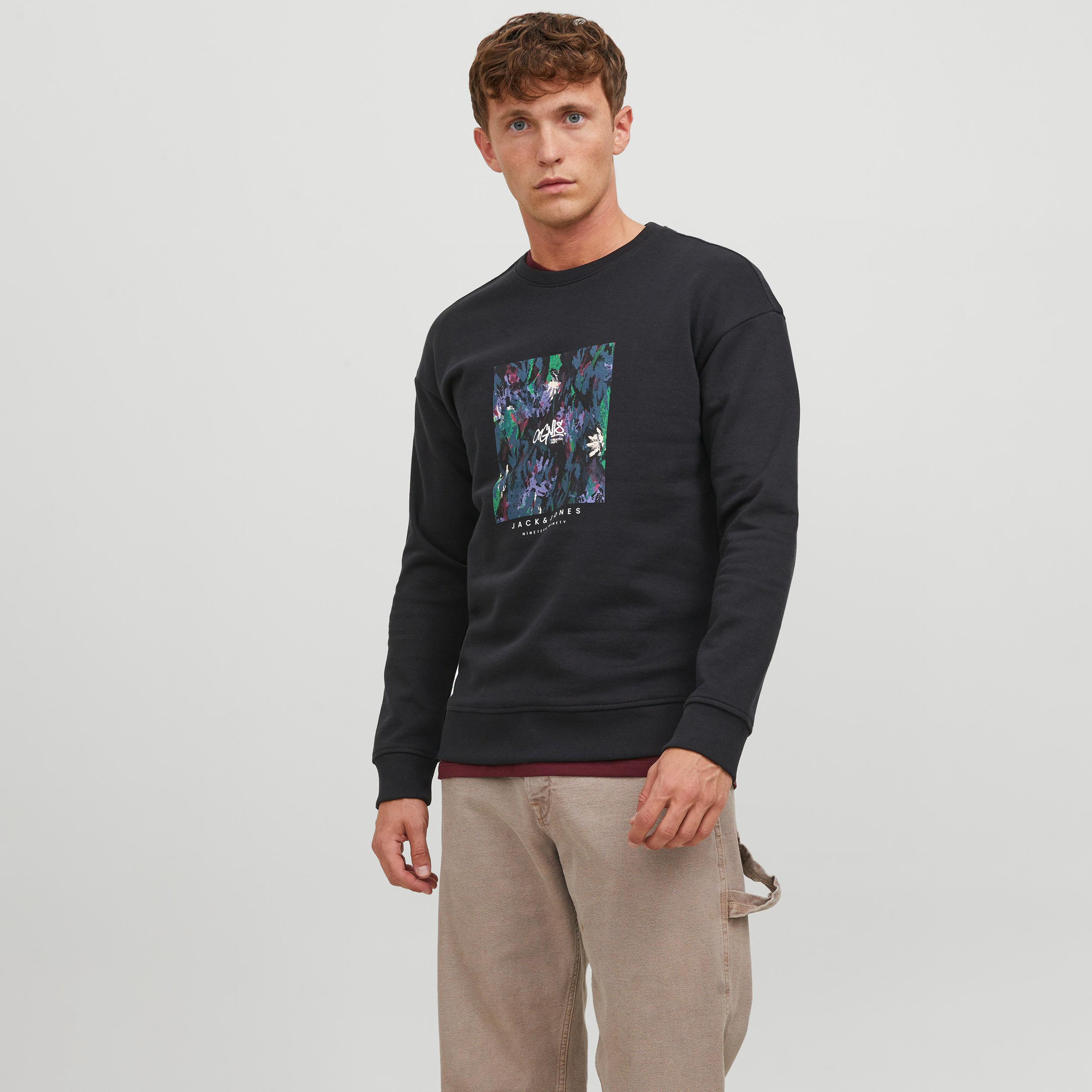 Jack & Jones Printed Crew Neck Long Sleeves Sweatshirt-men-winterwear-hoodiesandsweatshirts-image-1