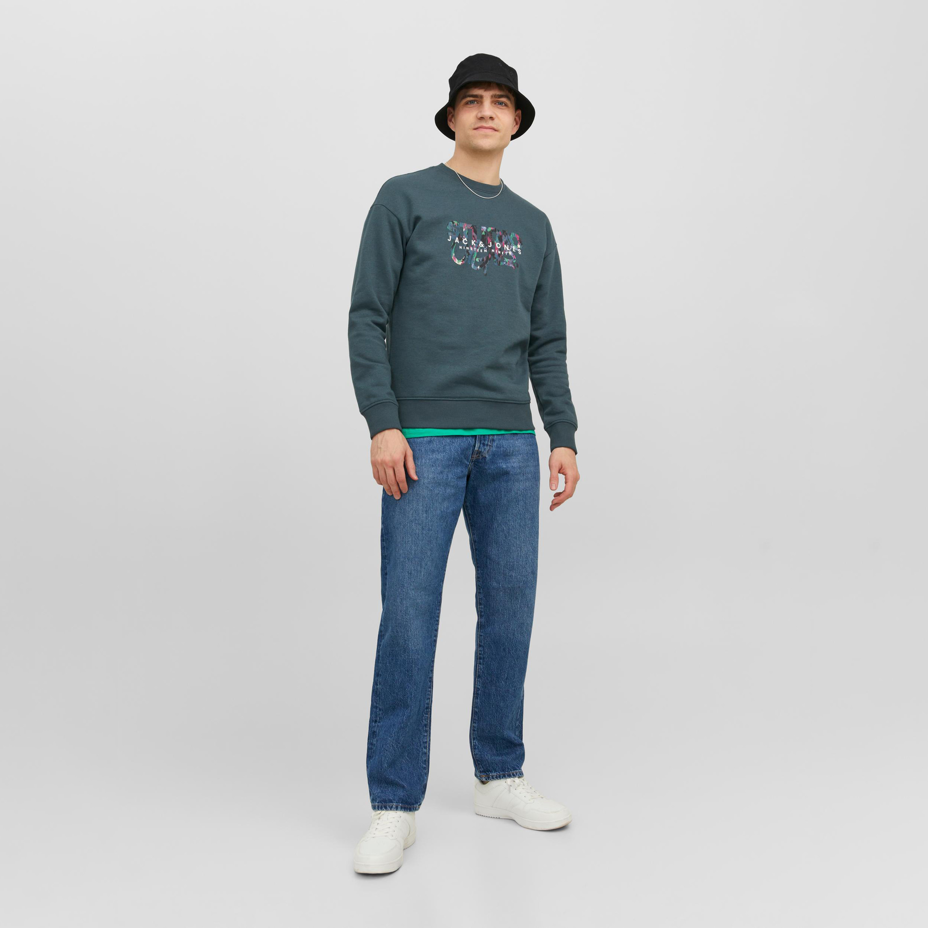 Jack & Jones Printed Crew Neck Long Sleeves Sweatshirt-men-winterwear-hoodiesandsweatshirts-image-2