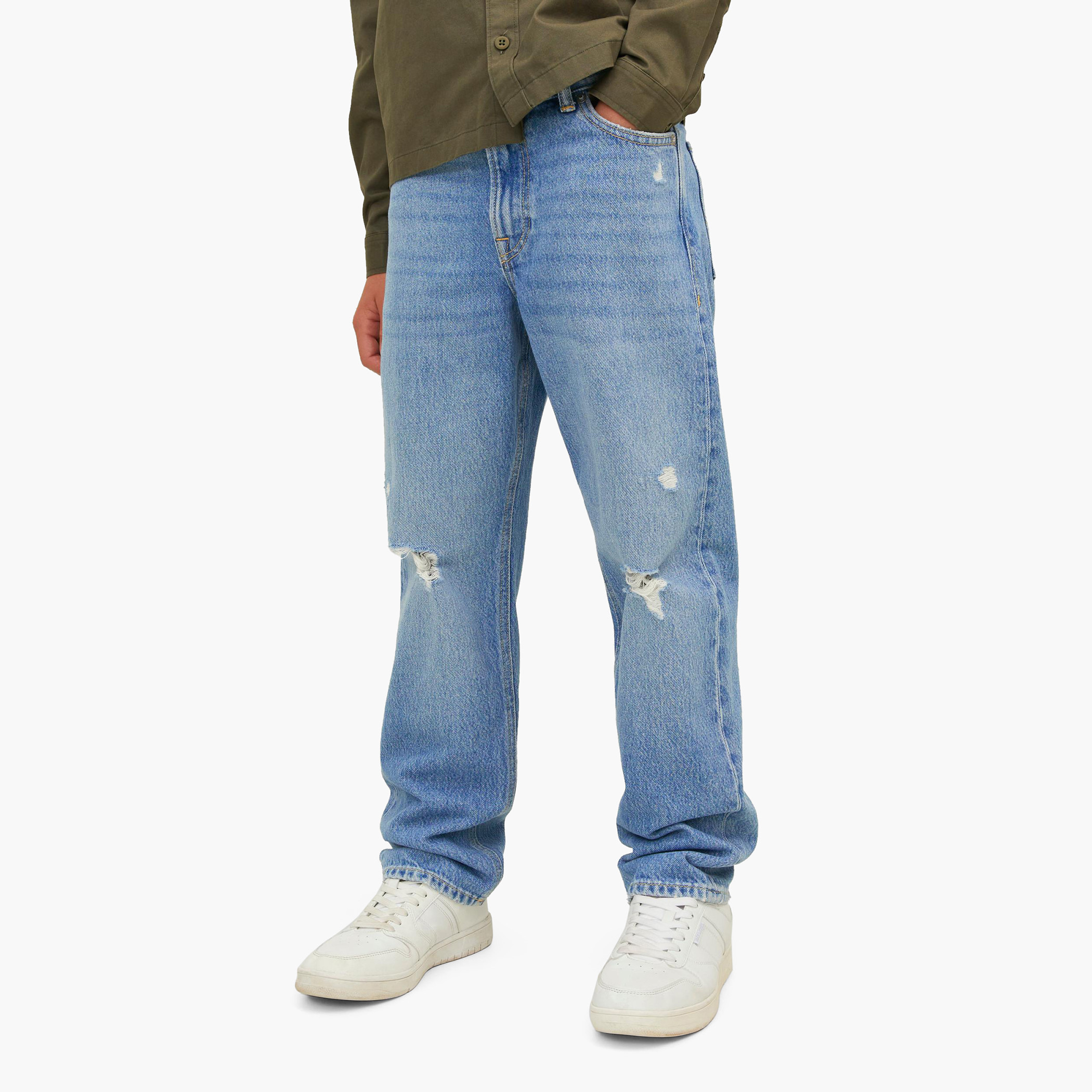 Jack & Jones Junior Ripped Detail Jeans with Pockets-boys-clothing-bottoms-jeans-image-5