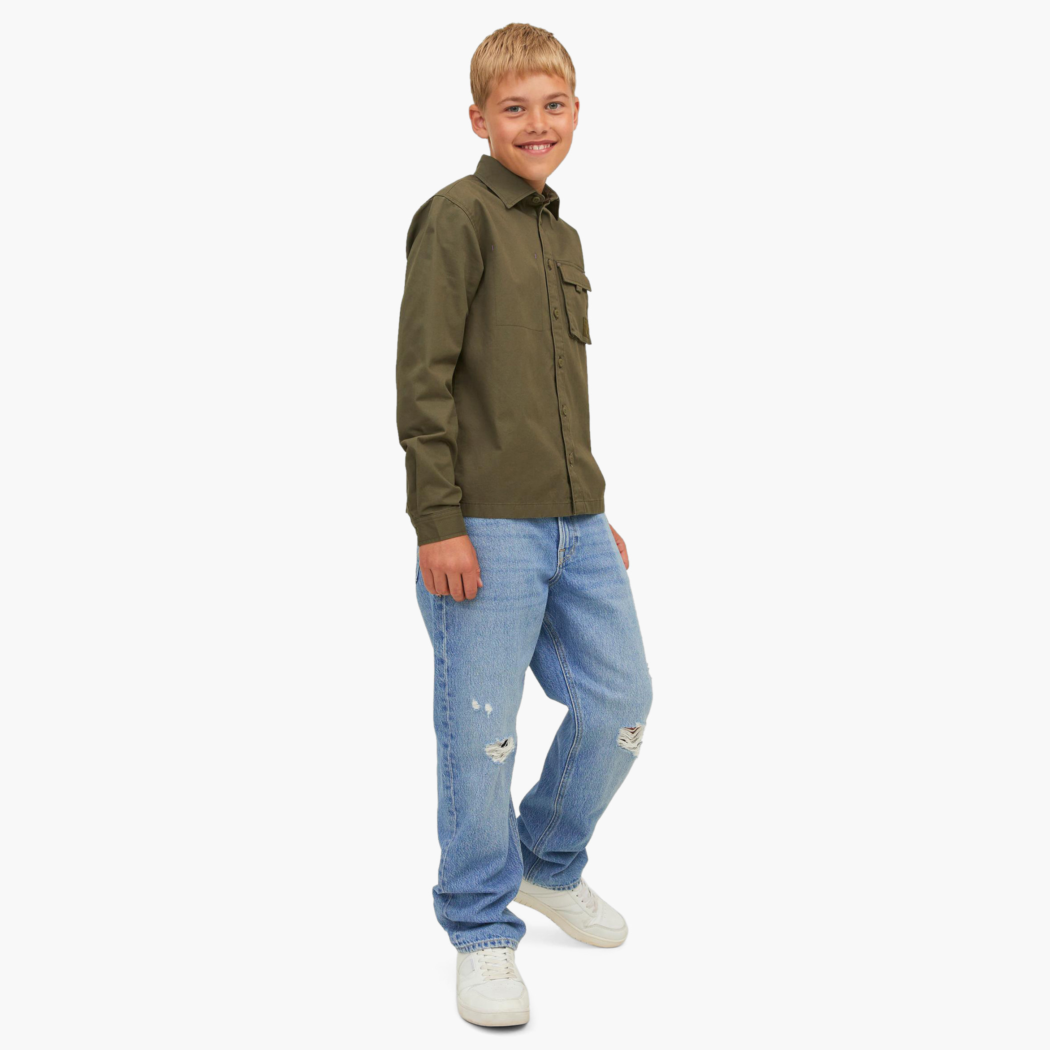 Jack & Jones Junior Ripped Detail Jeans with Pockets-boys-clothing-bottoms-jeans-image-7
