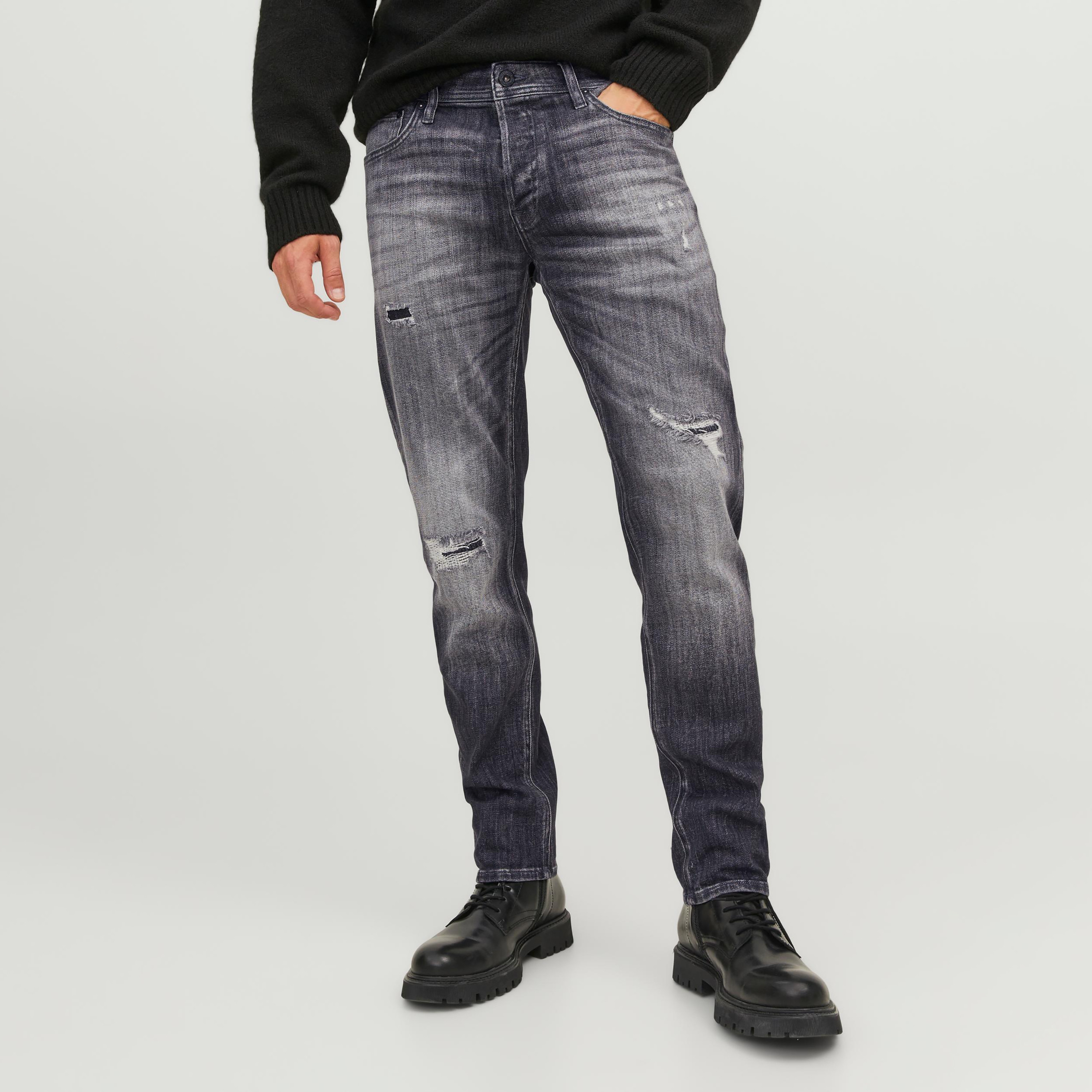  بنطال جينز مزين بجيب من جاك آند جونز بخصر متوسط الارتفاع مع مدبب-men-clothing-bottoms-jeans-image-1